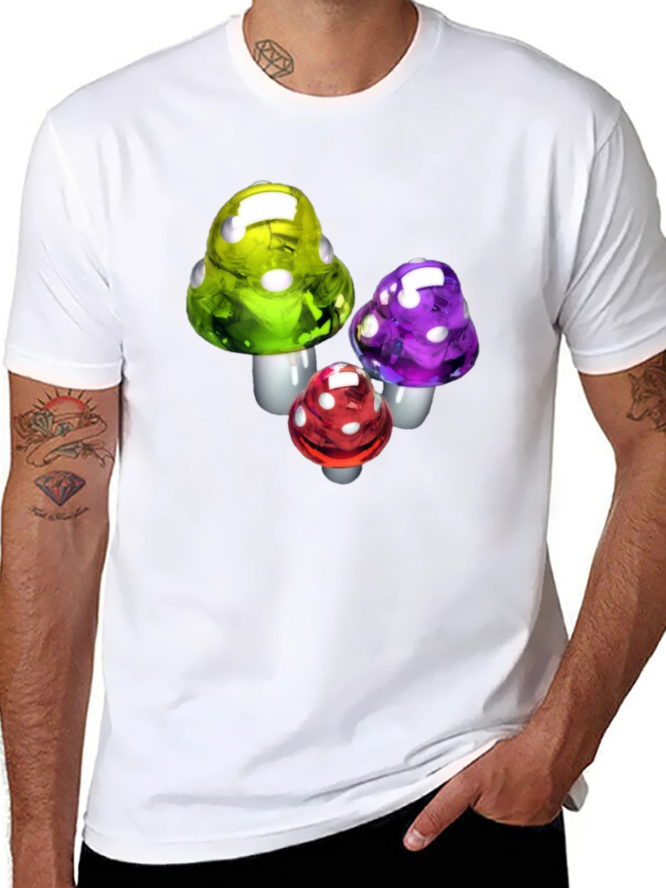 Black Mushroom T-Shirt - Funky Fungi Design view 8