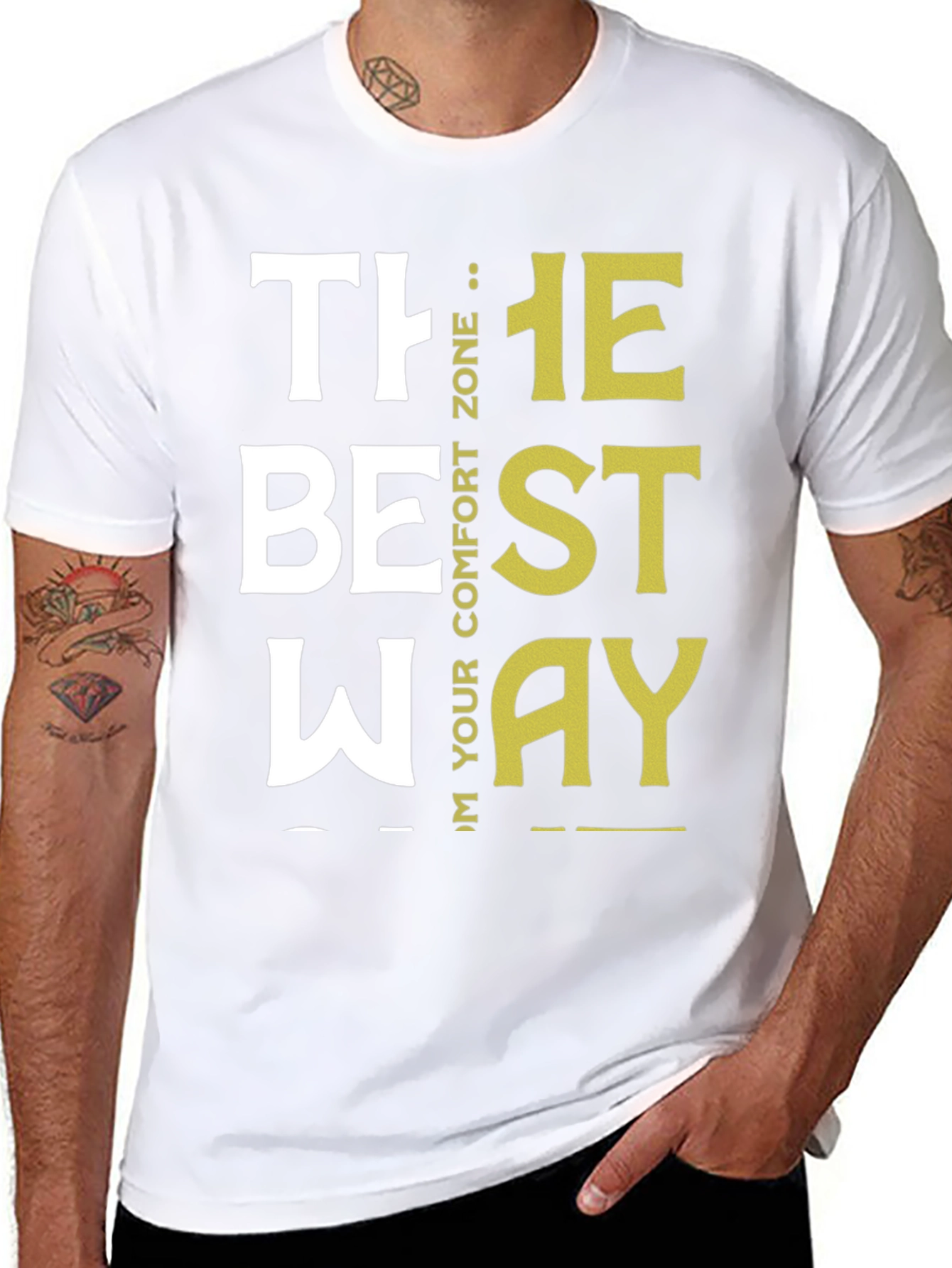 Black Motivational "The Best Way" Graphic Tee view 8