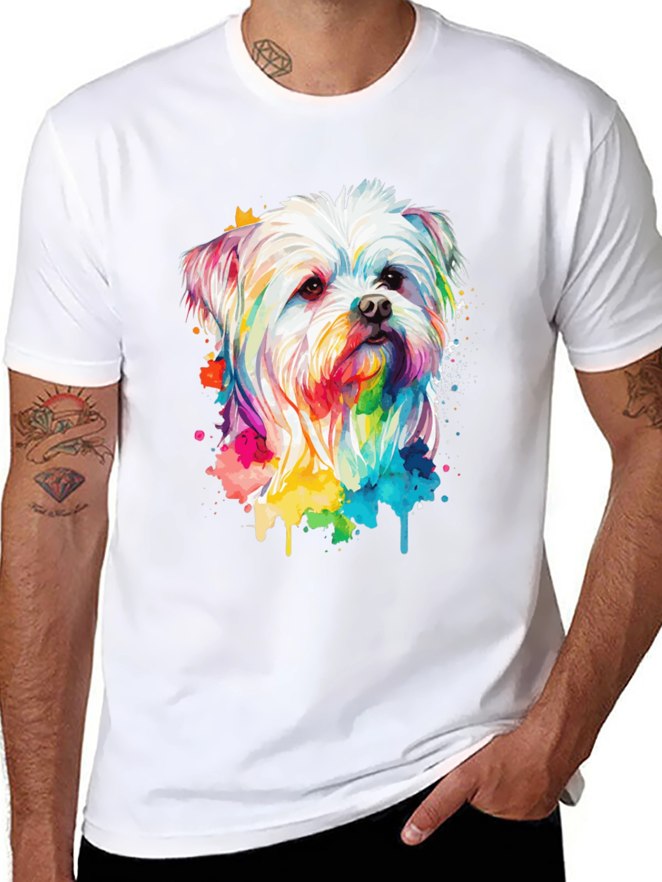 Black Rainbow Dog T-Shirt view 8