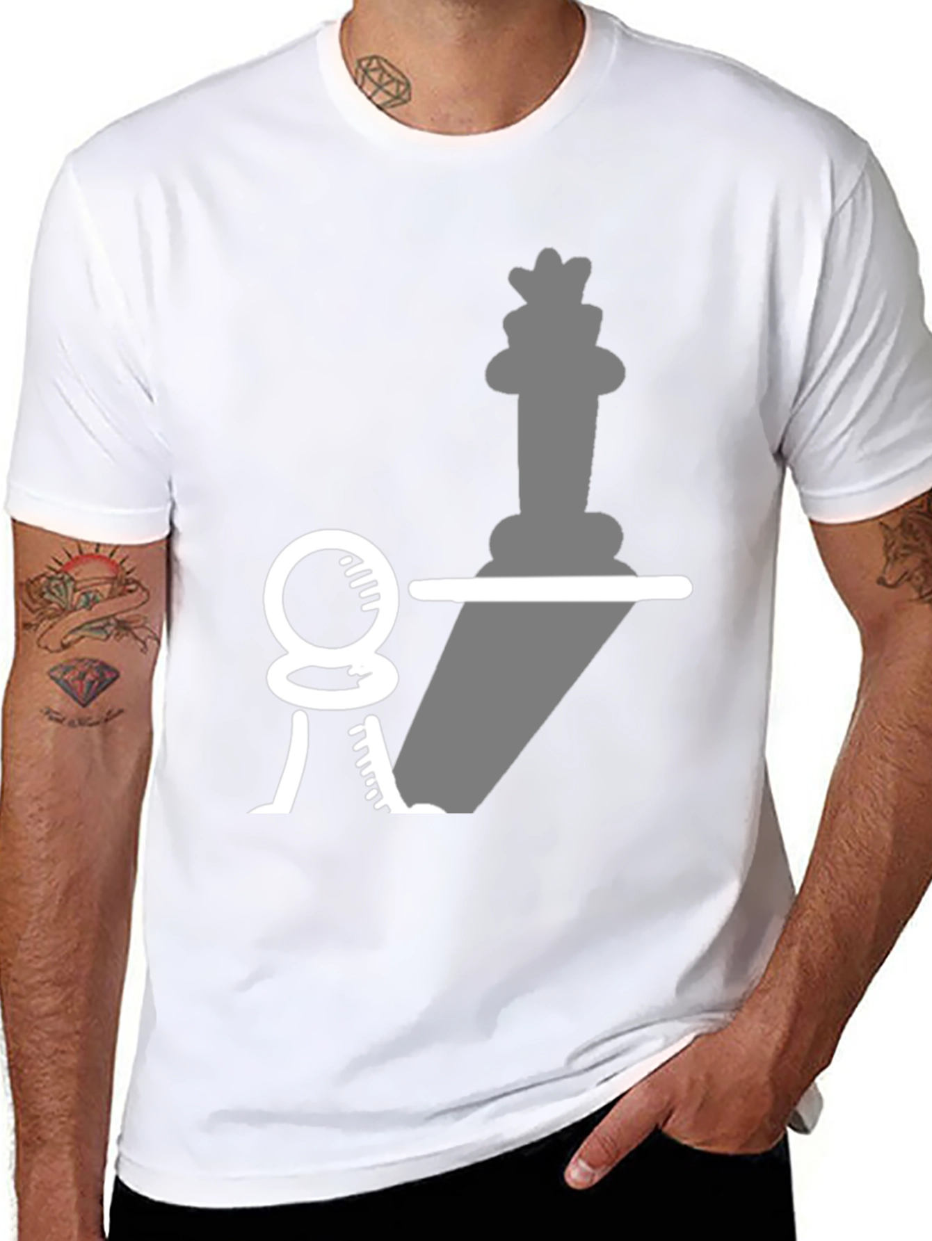 Black Chess Piece Shadow T-Shirt - Pawn to King view 8