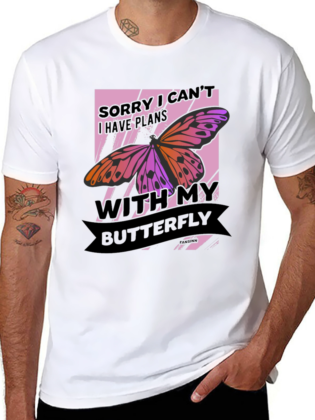 Black Butterfly Graphic Tee - Sorry I Can't view 8