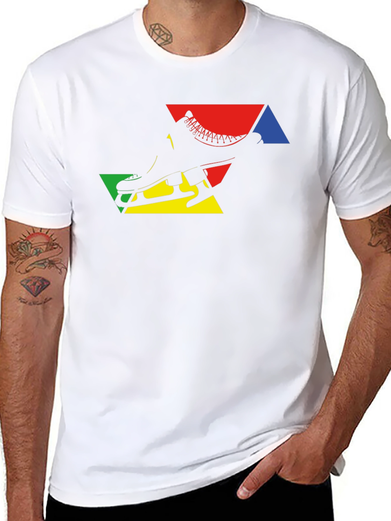 Abstract Ice Skate Graphic T-Shirt - 8