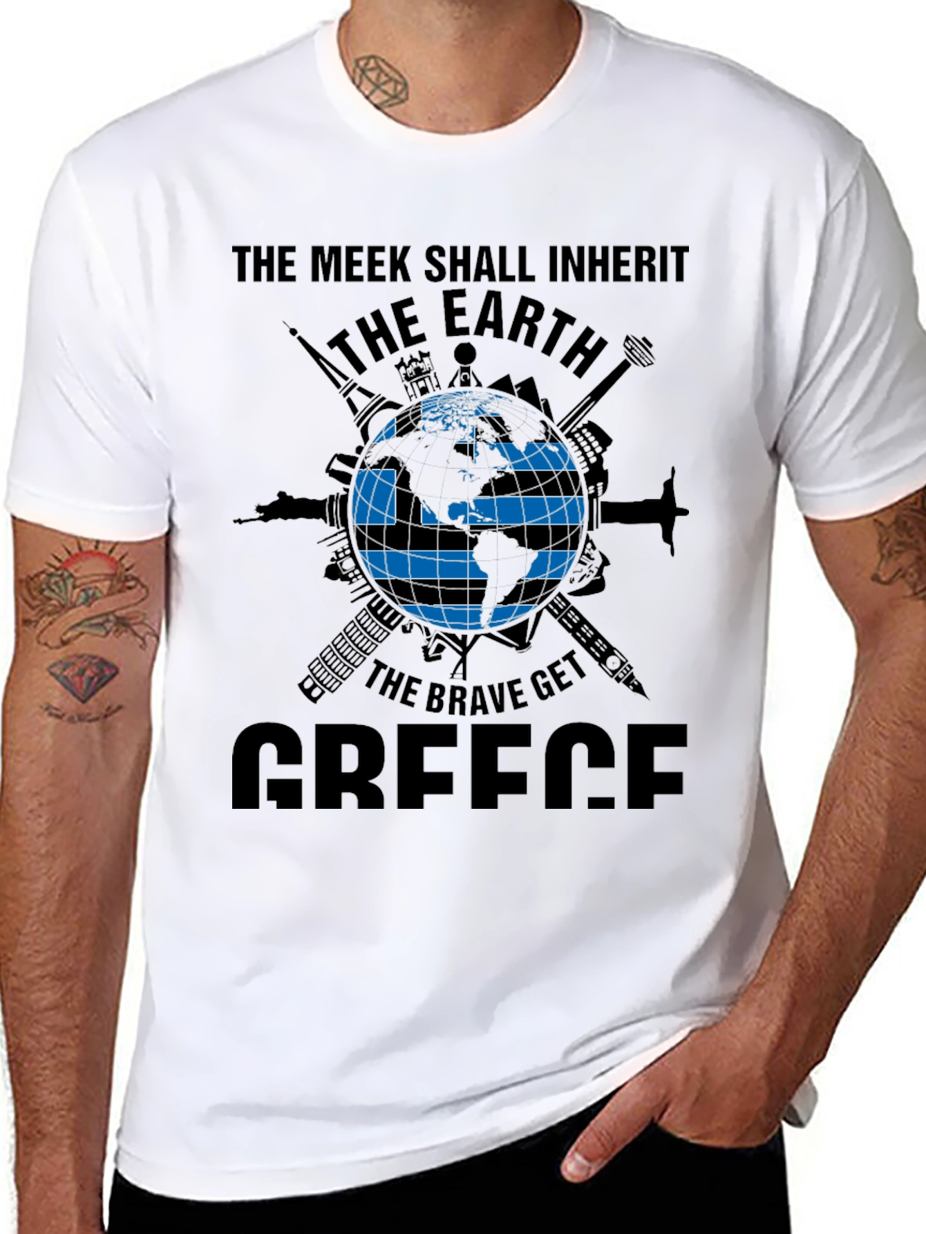 Black Greece Earth T-Shirt view 8
