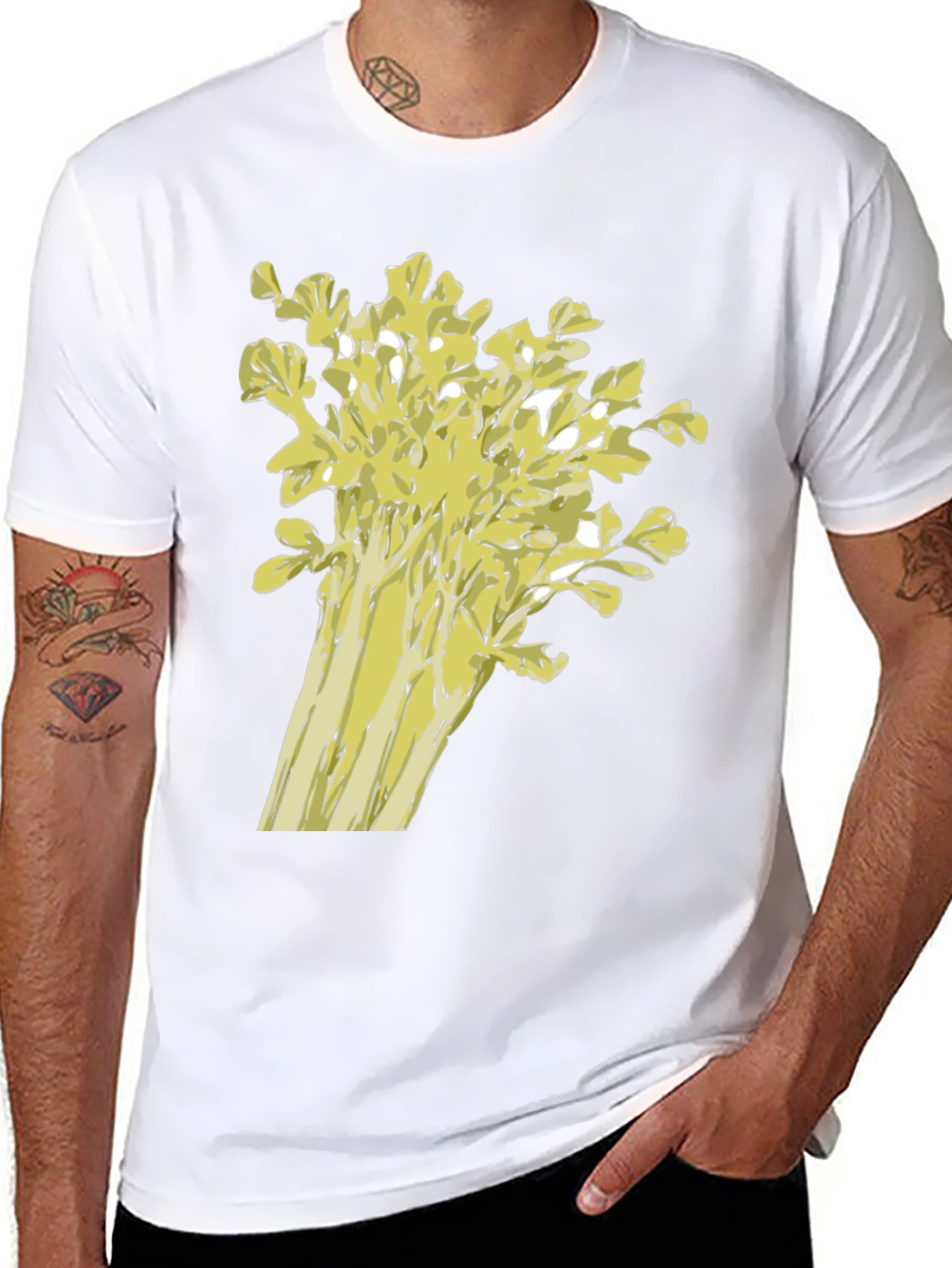 Black Celery Graphic Tee - Quirky & Fun! view 8