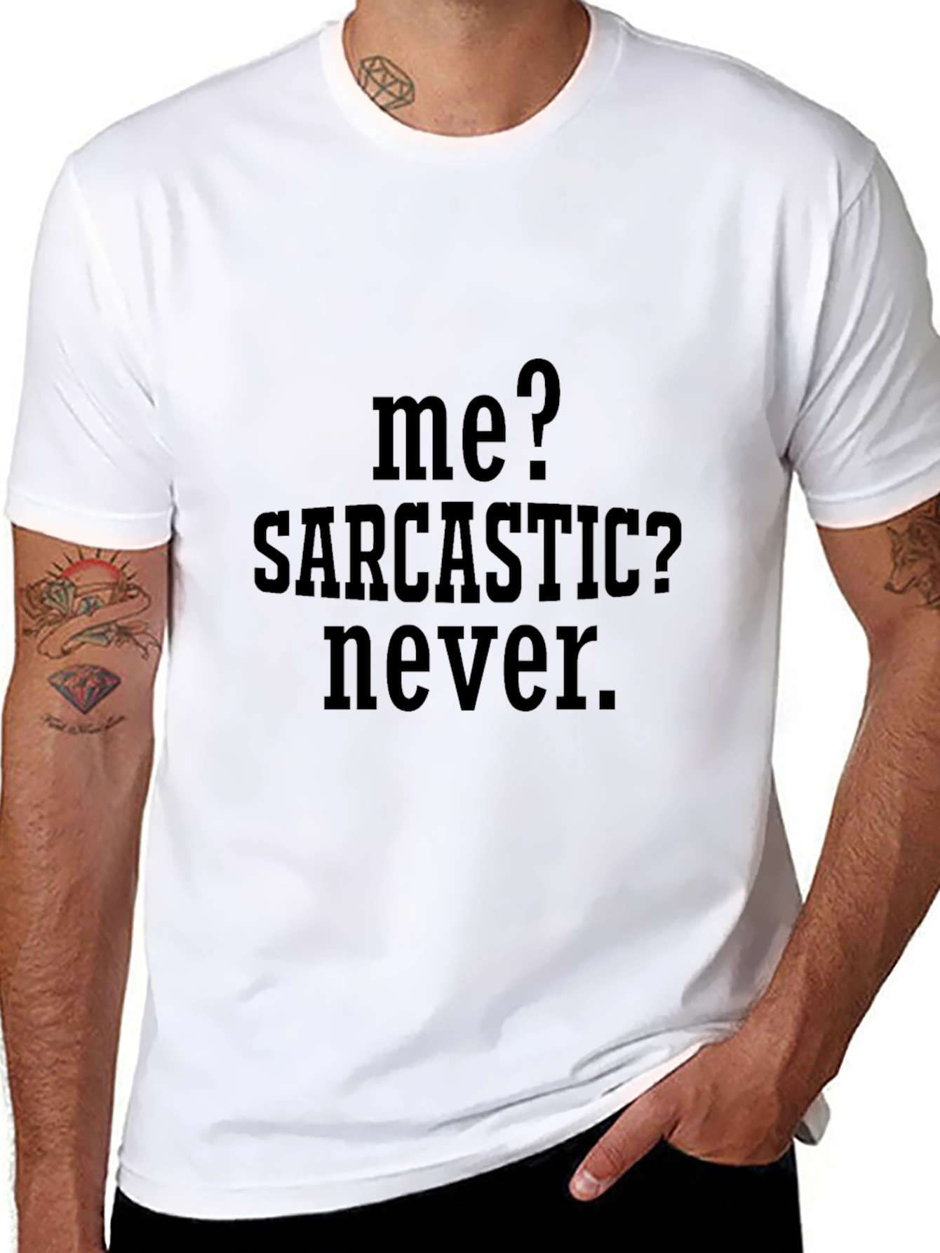 Black Sarcastic Humor Black T-Shirt view 8