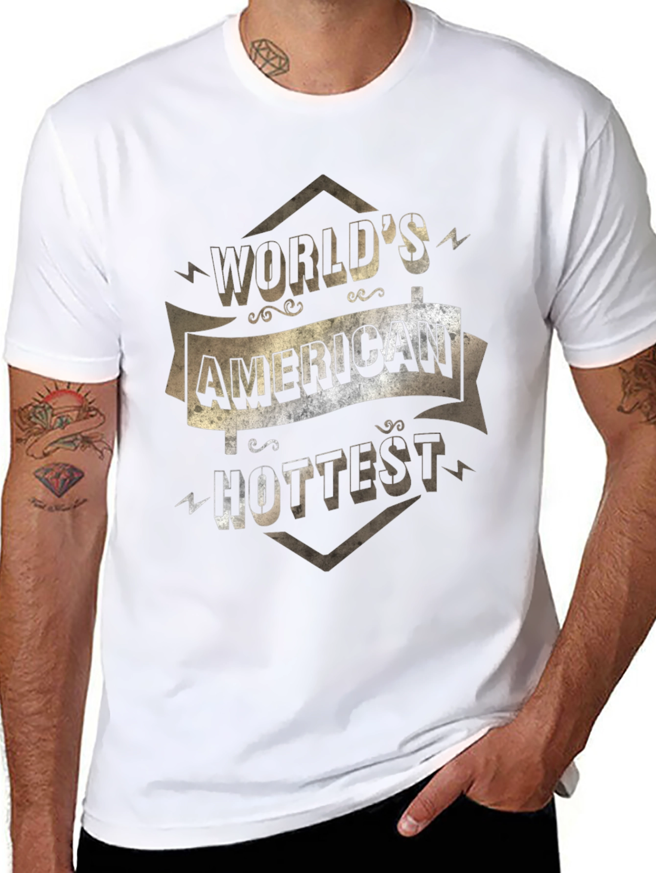 Black World's Hottest American T-Shirt view 8