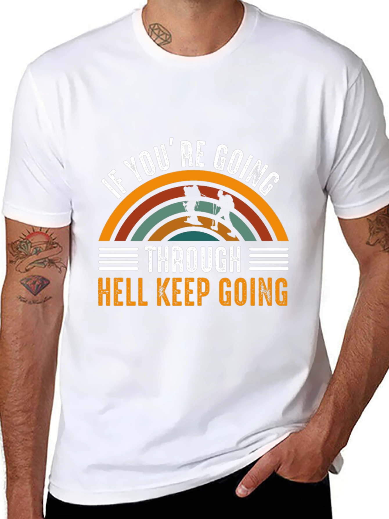 Black If You're Going Through Hell T-Shirt view 8