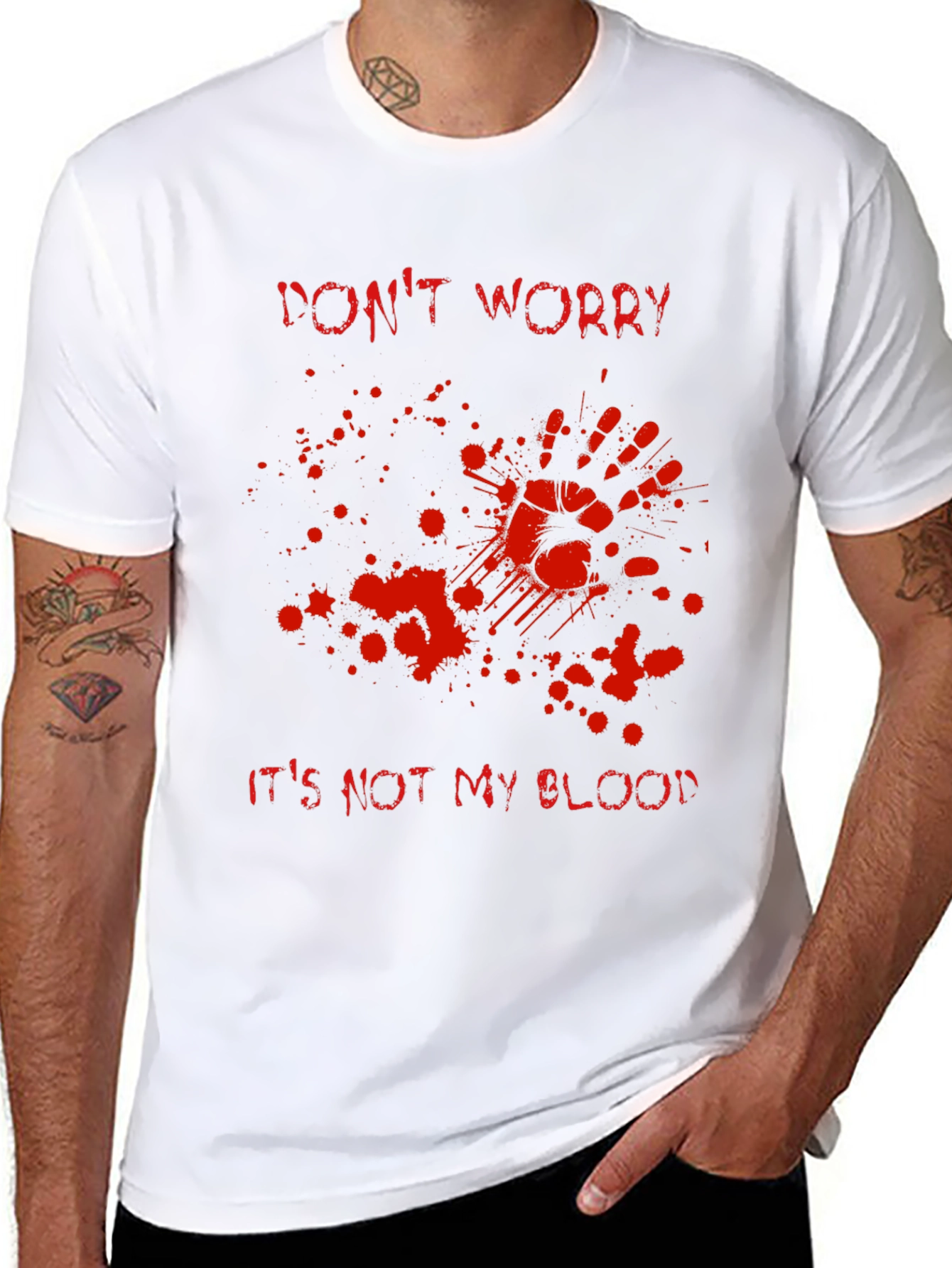 Black Don't Worry It's Not My Blood T-Shirt view 8