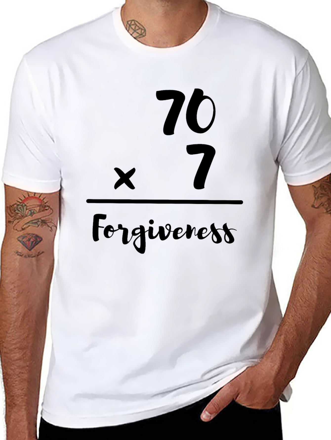 Black Forgiveness T-Shirt - Math Humor Graphic Tee view 8
