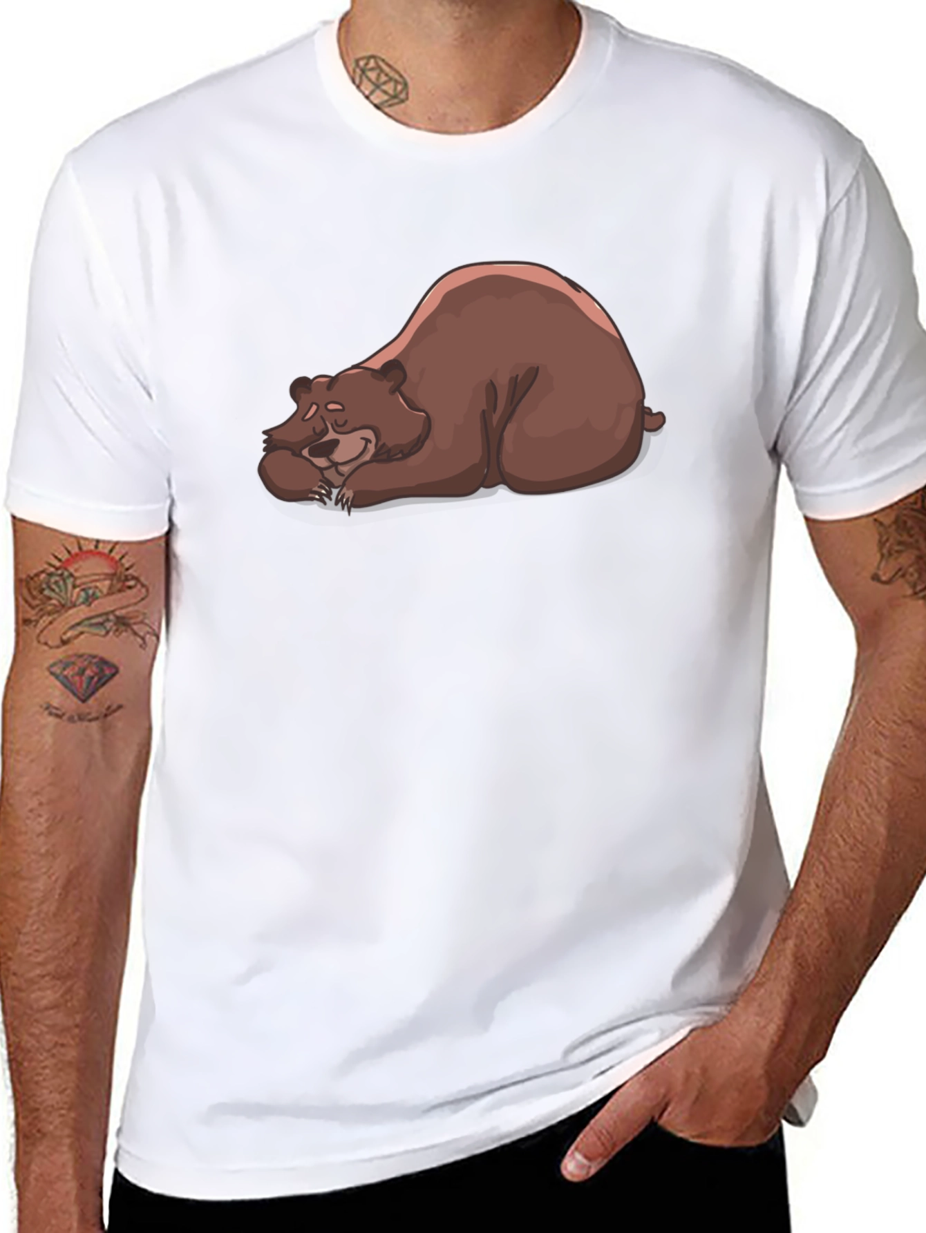 Black Sleeping Bear Graphic T-Shirt - Relaxed Fit view 8