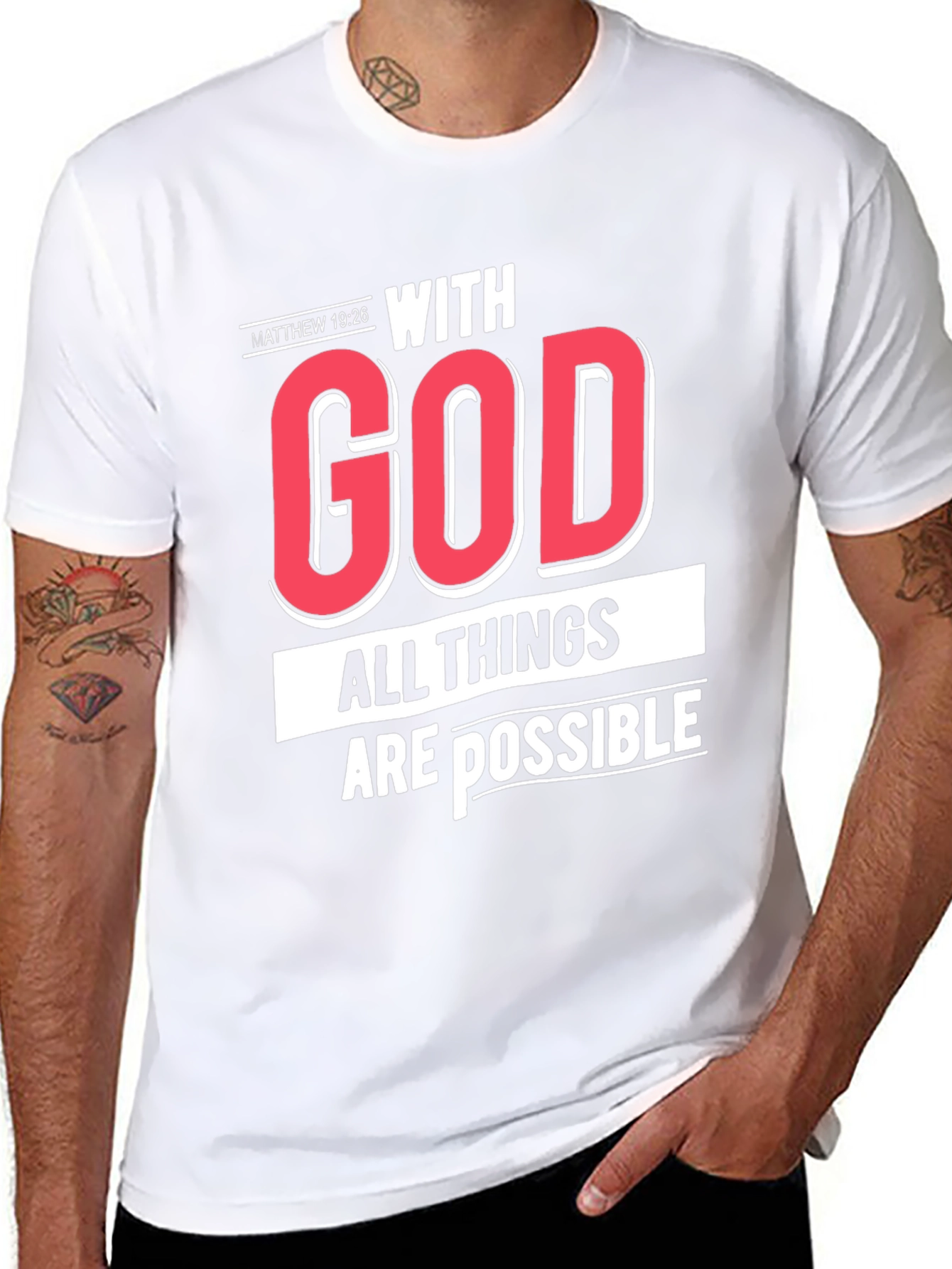 Black With God All Things Are Possible T-Shirt view 8