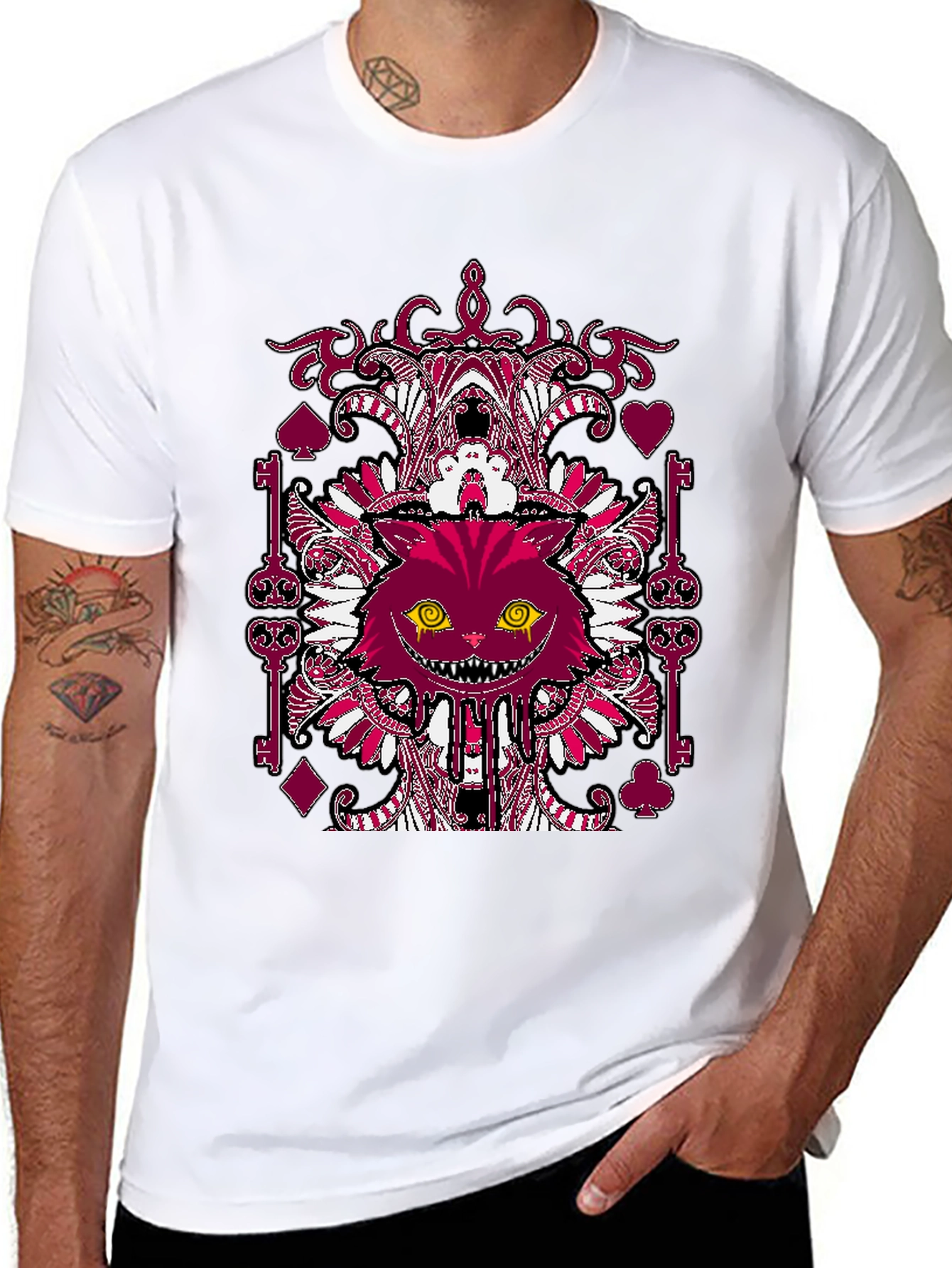 Cheshire Cat Graphic Tee - Alice in Wonderland Style - 8