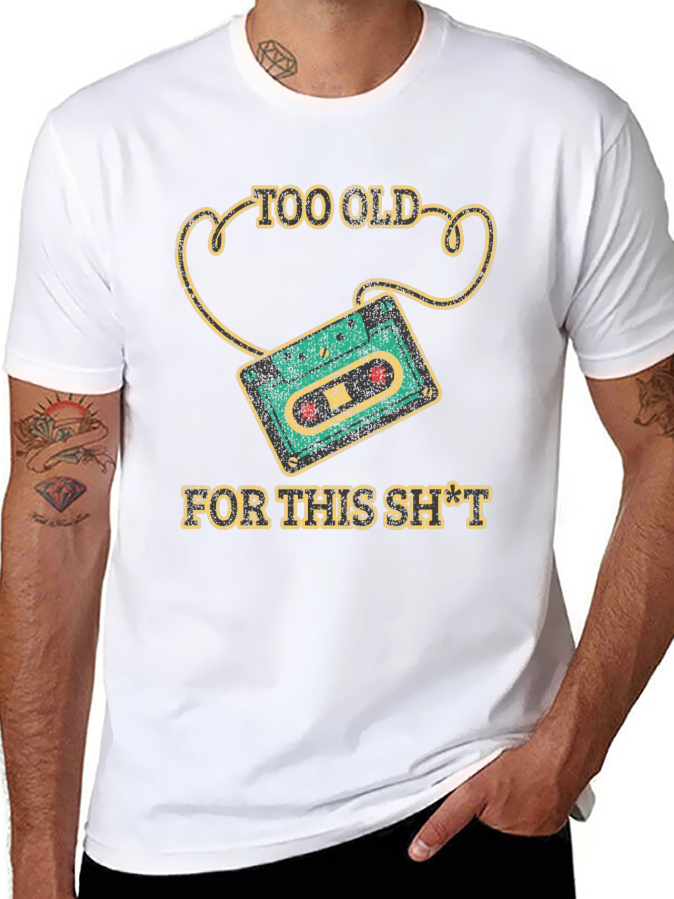 Too Old Cassette Tape Graphic Tee - 8