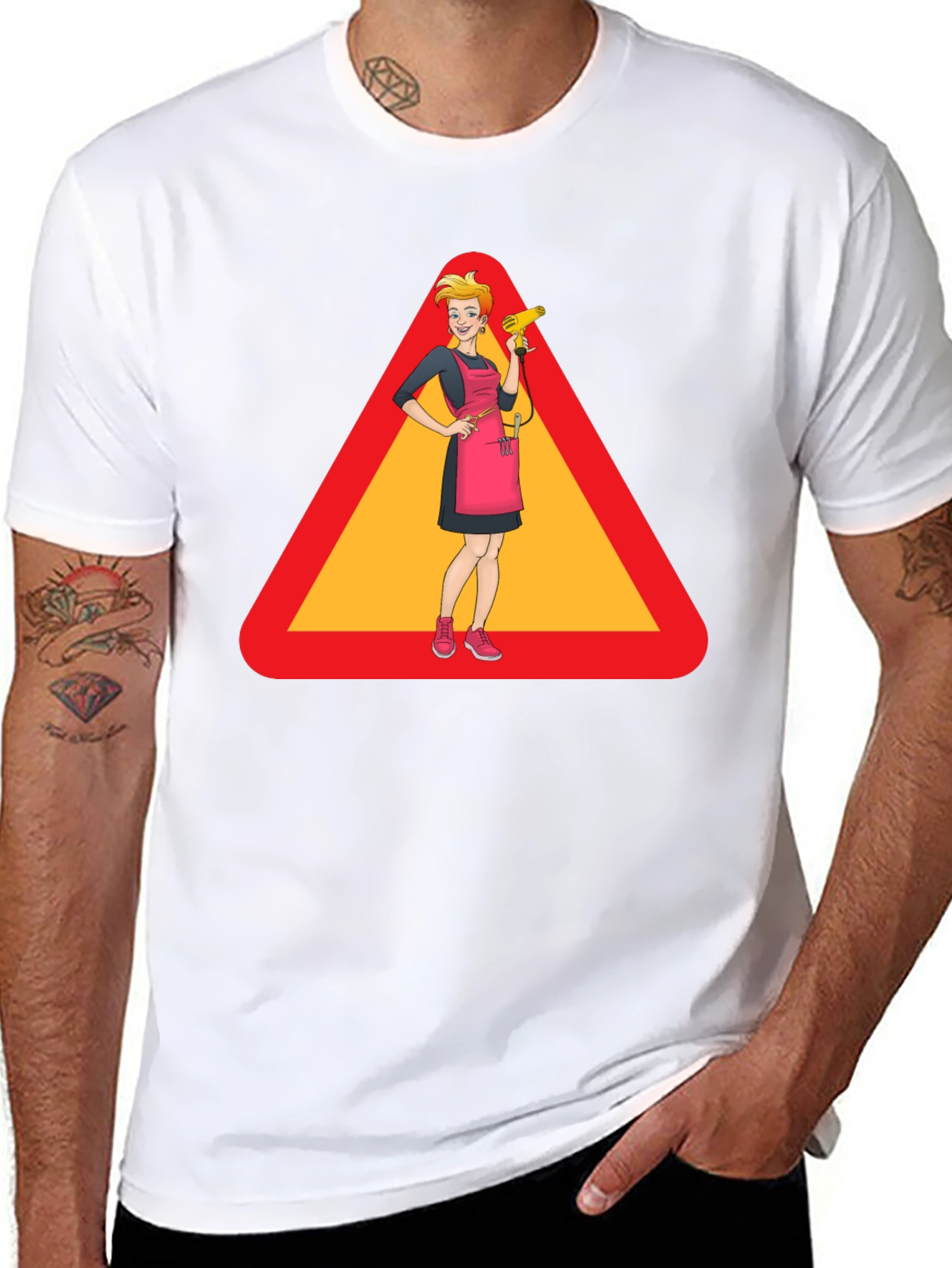 Black Caution: Stylish Hairdresser T-Shirt view 8
