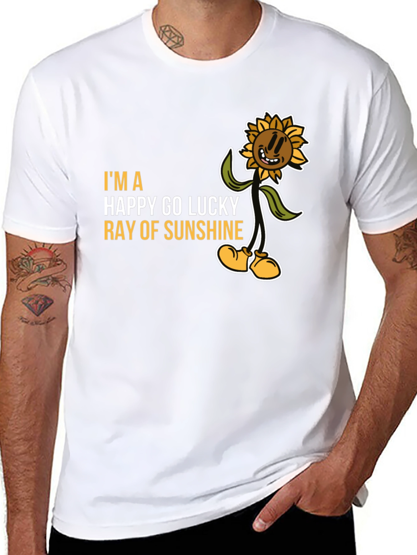Black Happy Go Lucky Ray of Sunshine Graphic Tee view 8