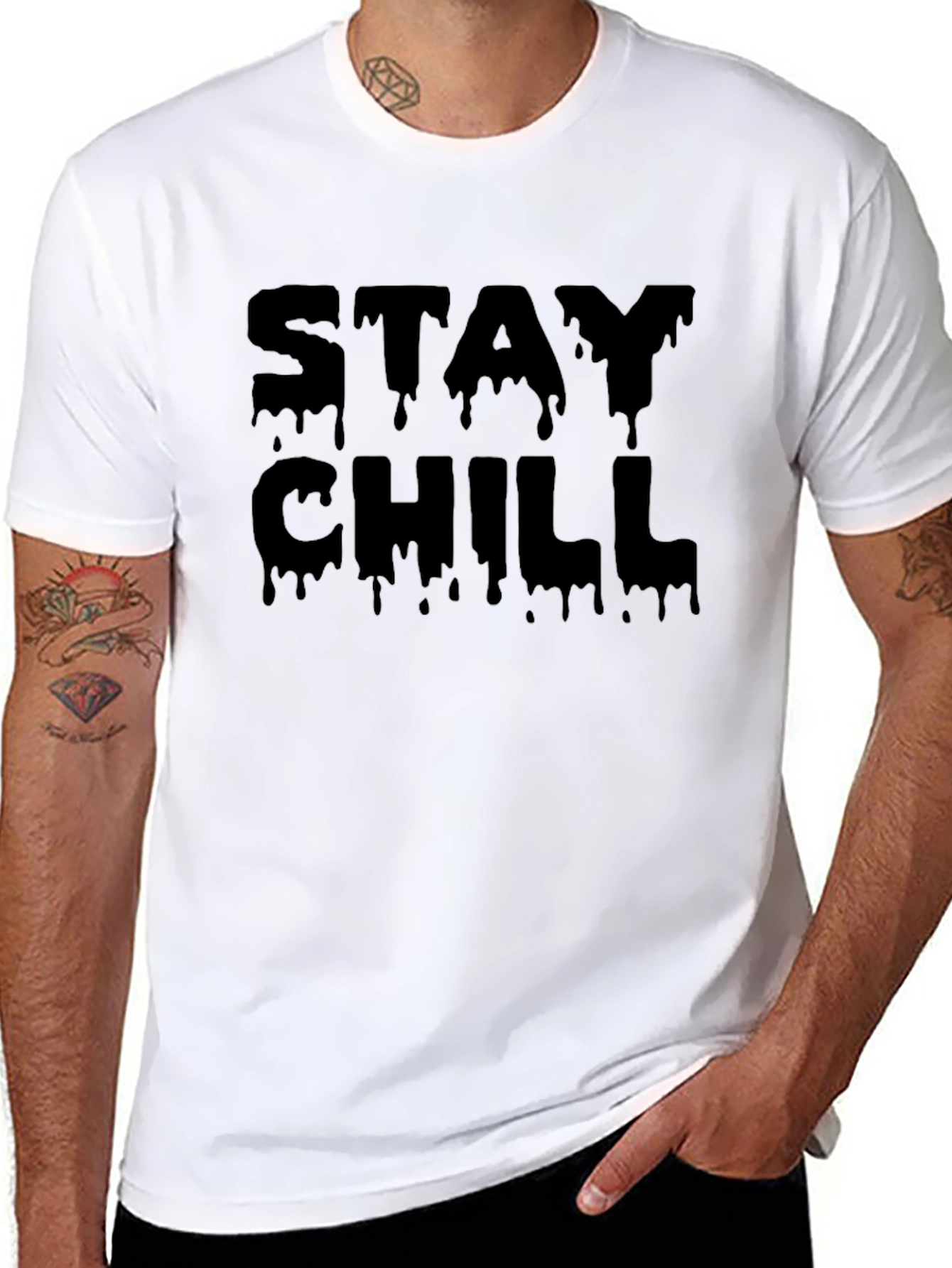 Black Stay Chill Graphic T-Shirt - Relaxed Fit view 8