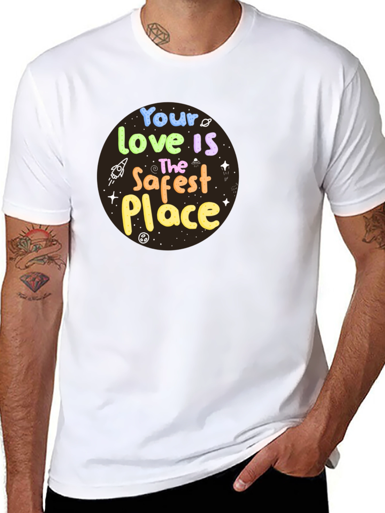 Black Your Love Is The Safest Place Graphic T-Shirt view 8