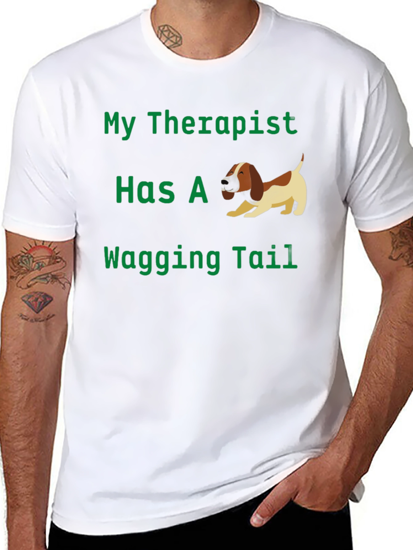 Black My Therapist Dog T-Shirt Funny Pet Lover Tee view 8