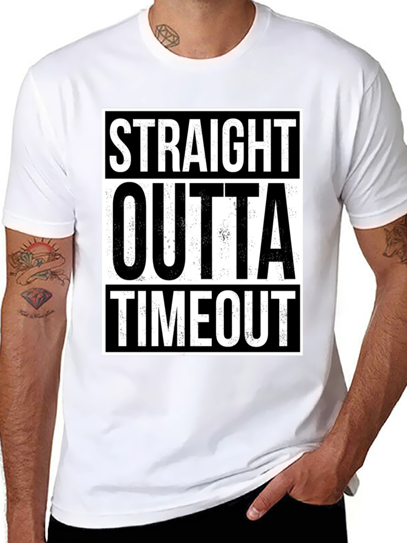 Black Straight Outta Timeout Graphic T-Shirt view 8