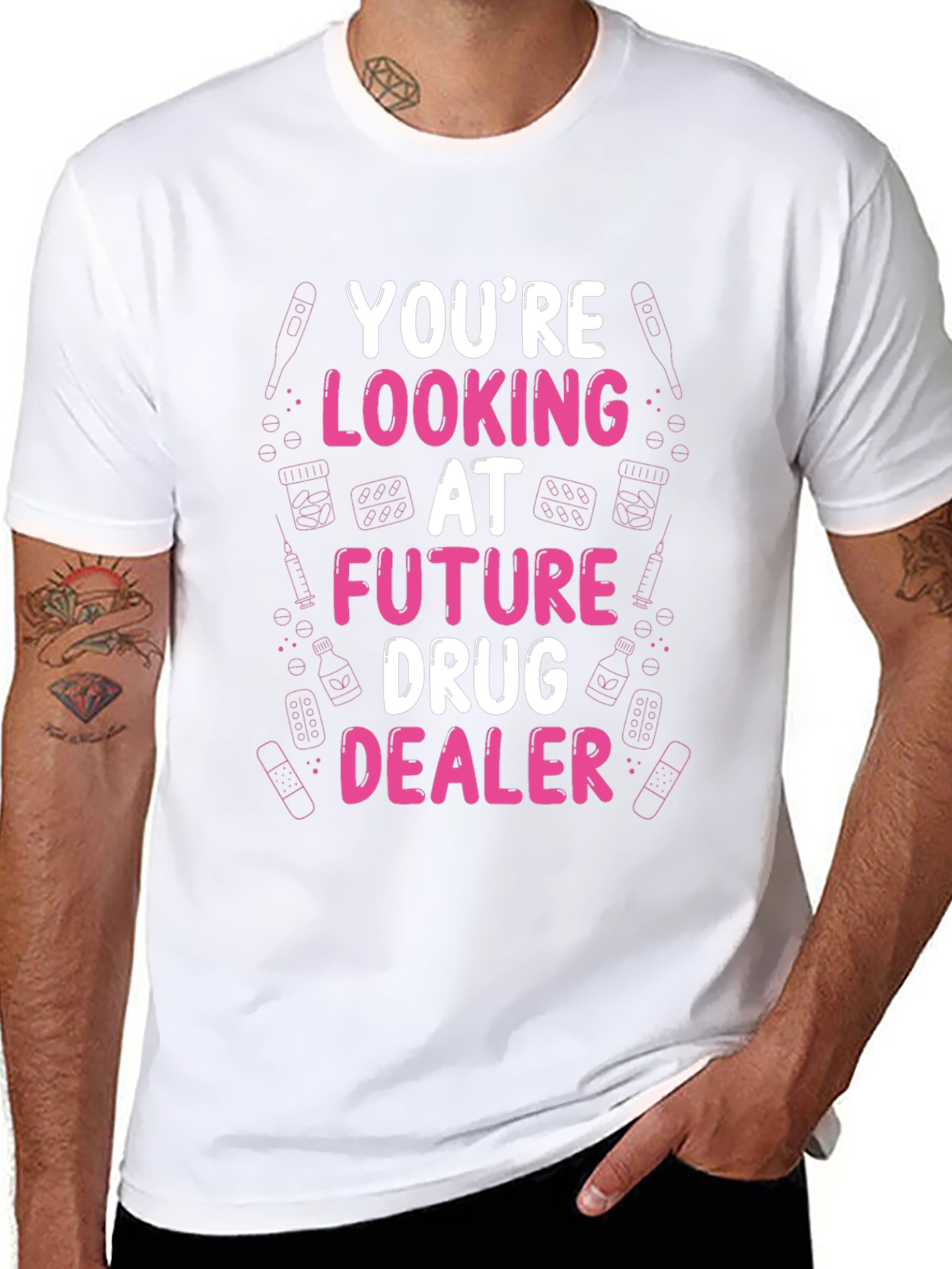 Black Future Drug Dealer Funny Graphic T-Shirt view 8