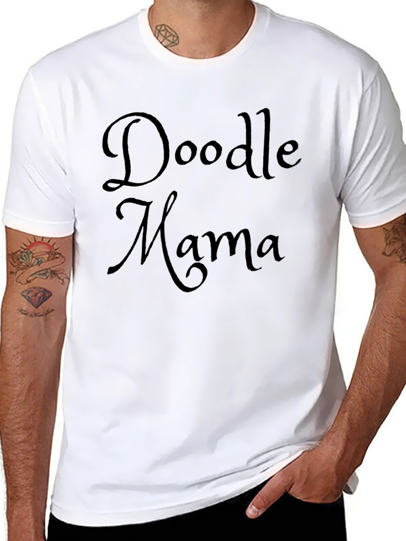 Black Doodle Mama Black Graphic T-Shirt view 8