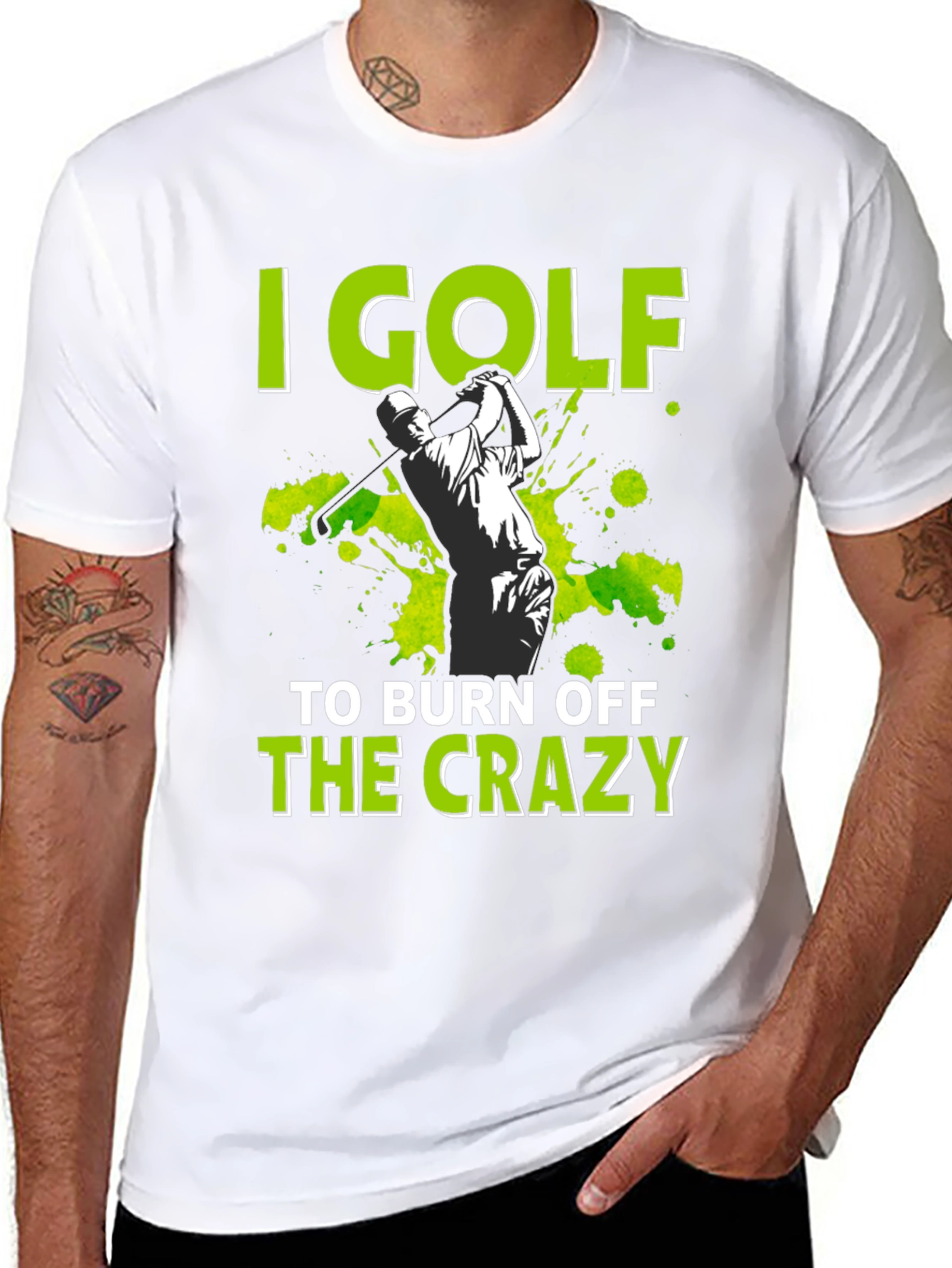 Black Golf Burn Off Crazy Graphic Tee view 8