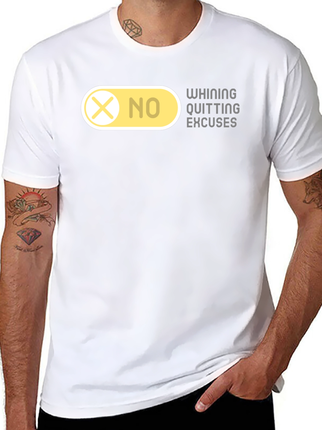 Black No Excuses Graphic T-Shirt - Motivational Tee view 8