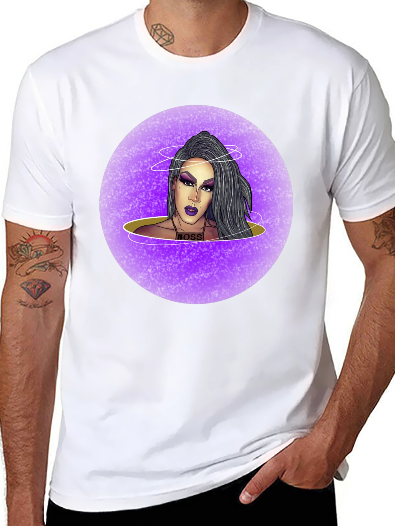 Black Drag Queen Boss T-Shirt - Black Cotton Graphic Tee view 8