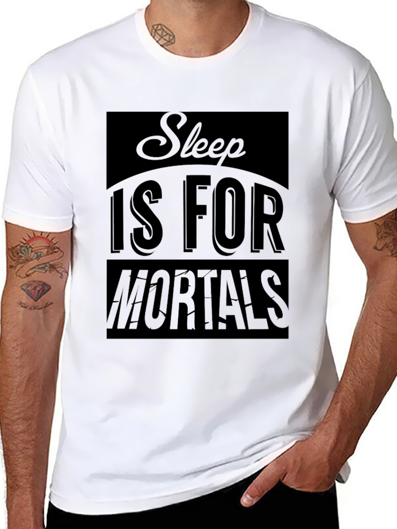 Black Sleep Is For Mortals Graphic Tee - Black view 8