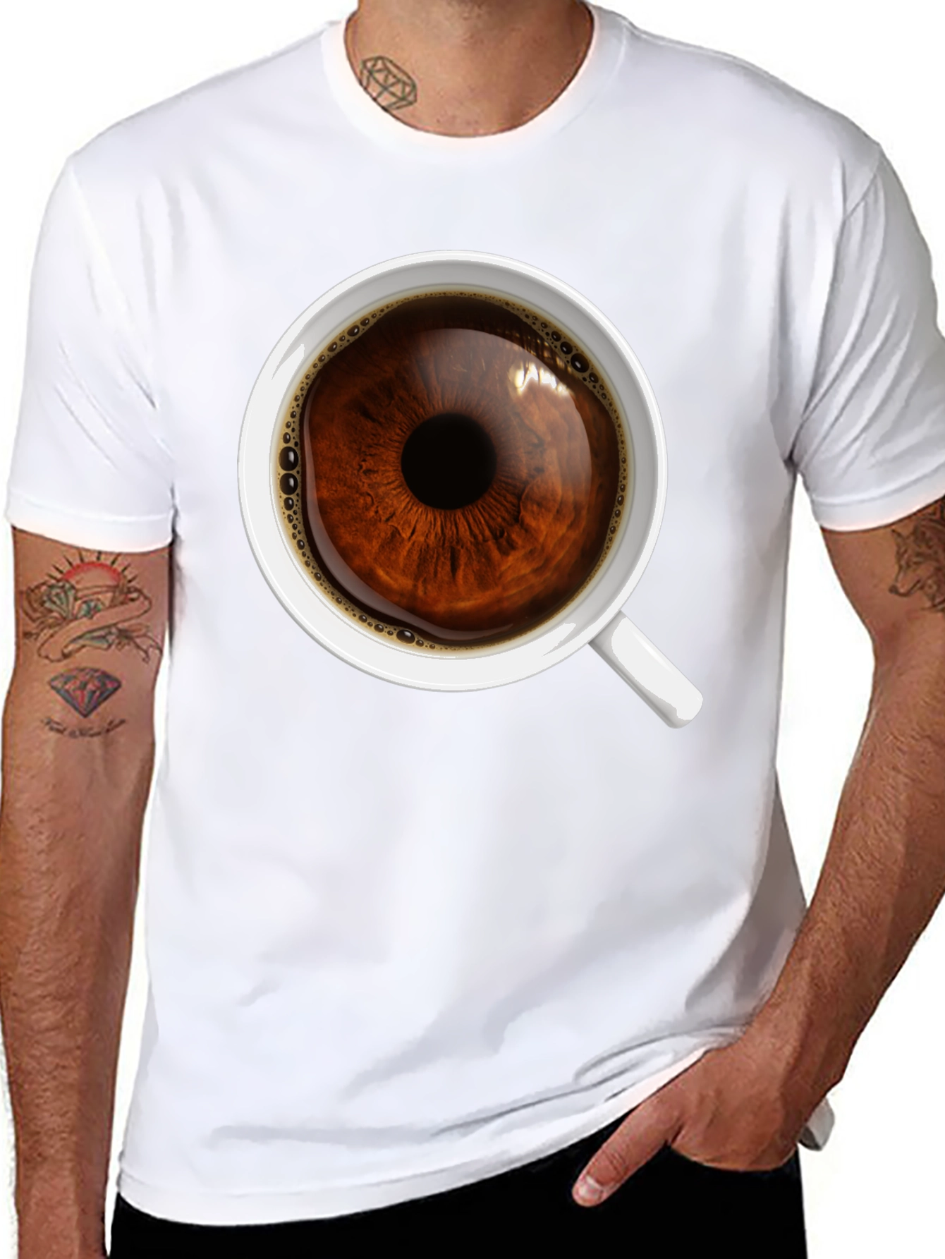 Black Eye See Coffee T-Shirt - Unique Graphic Tee view 8