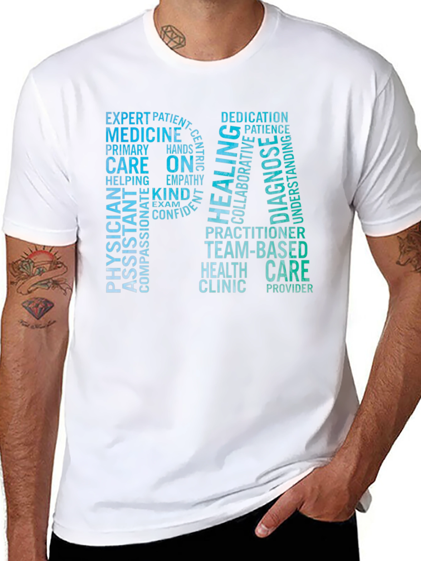 Black RN Word Cloud T-Shirt - Medical Professional Tee view 8