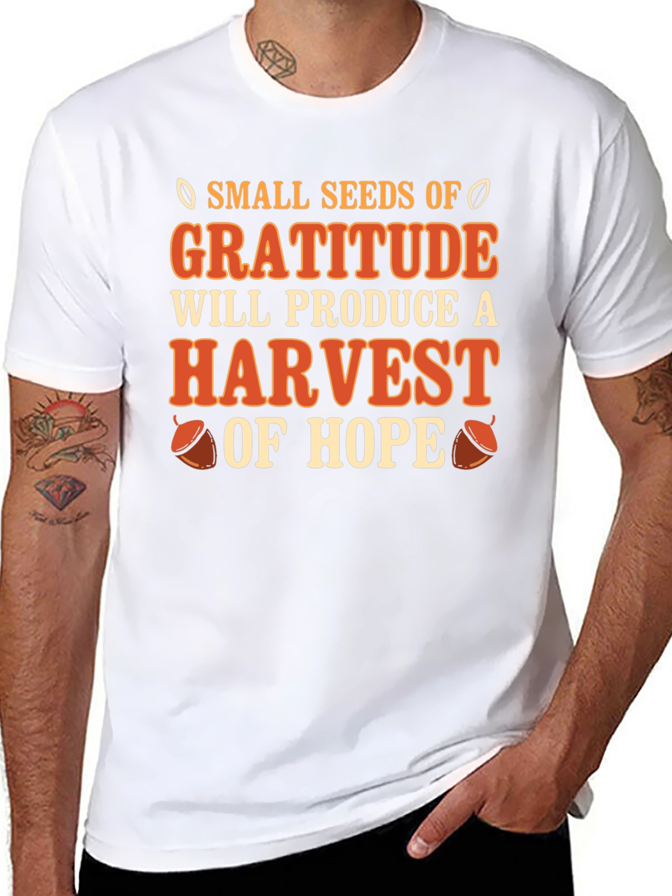 Black Gratitude Harvest T-Shirt - Inspirational Graphic Tee view 8