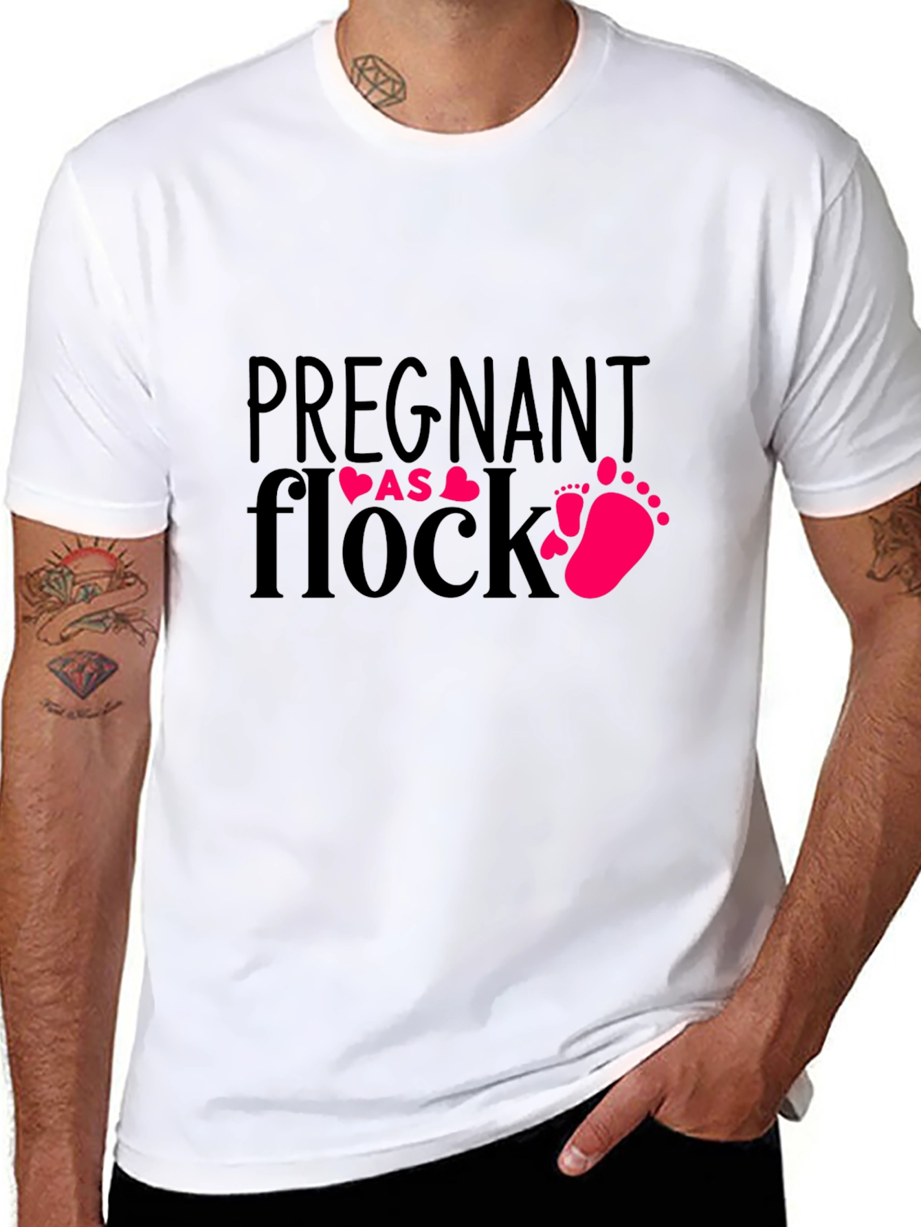 Black Pregnant as Flock T-Shirt - Baby Announcement Tee view 8