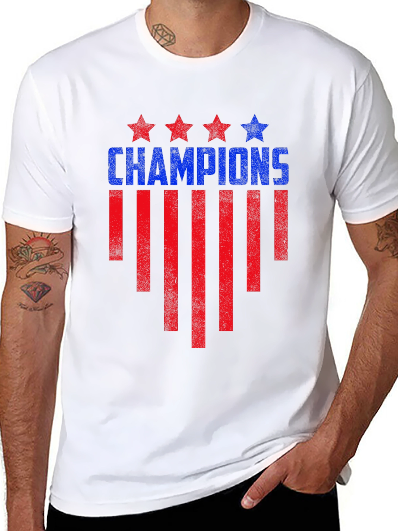 Black Champions Graphic Tee - Patriotic Design view 8