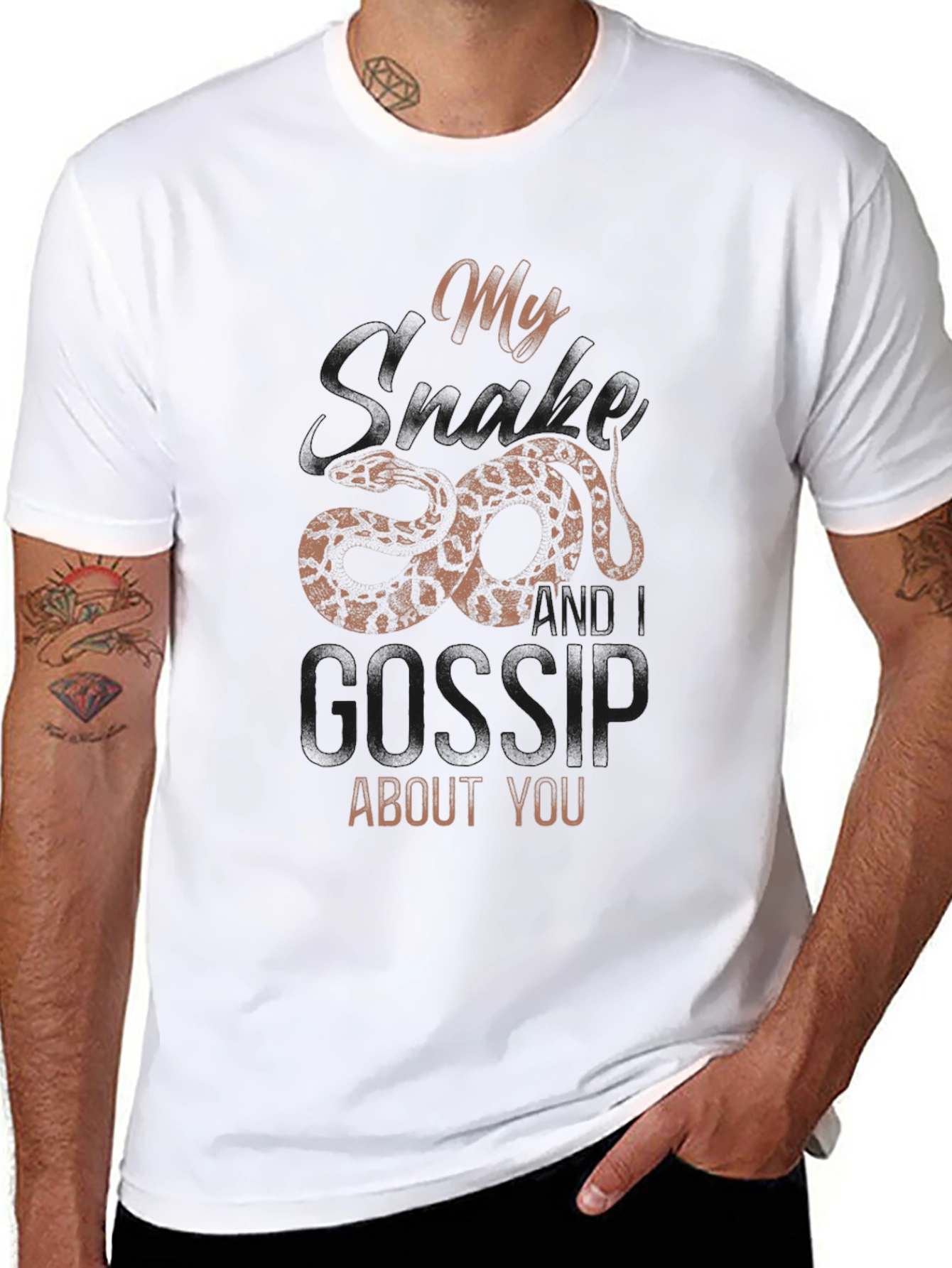 Black Snarky Snake Gossip Tee view 8