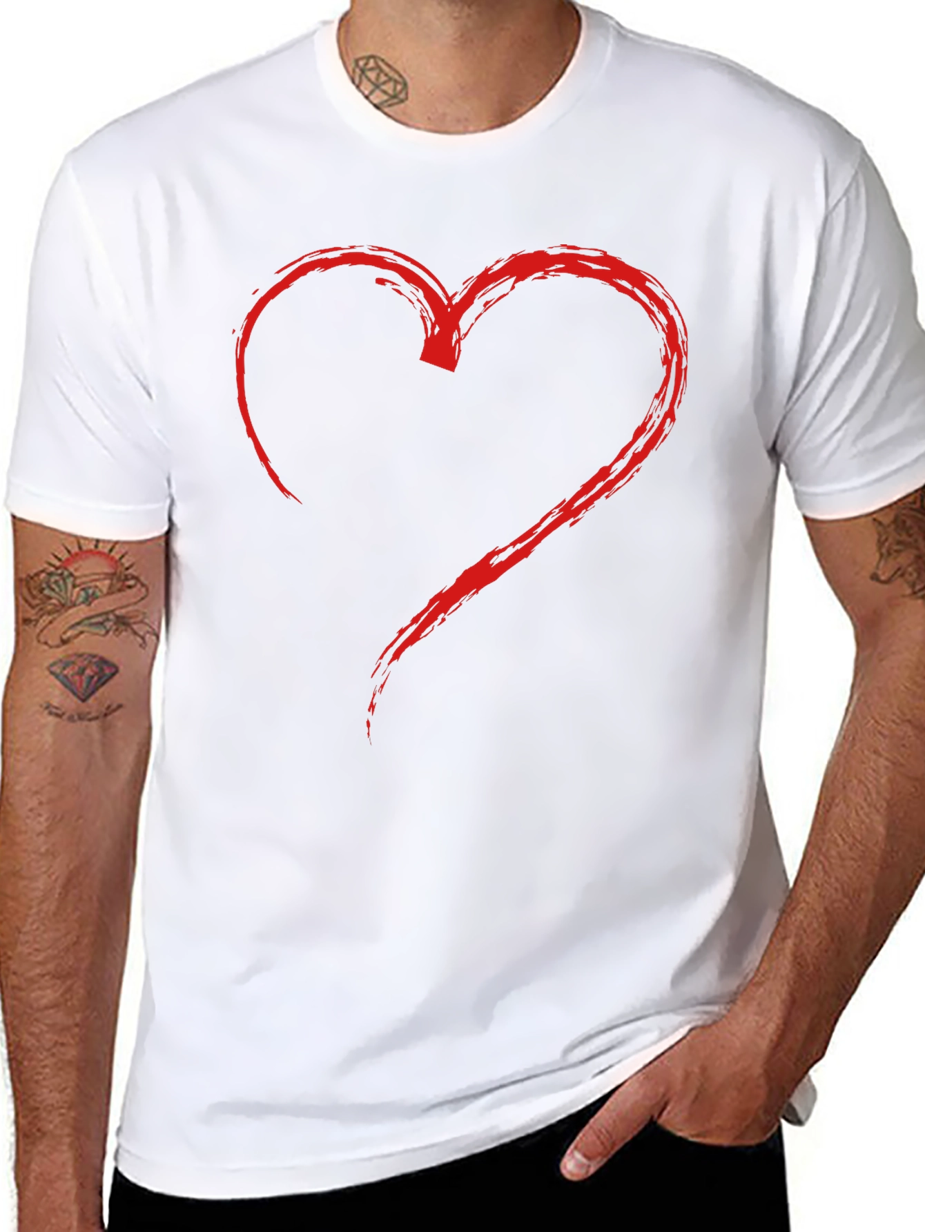 Black Heart Graphic Men's Black T-Shirt view 8