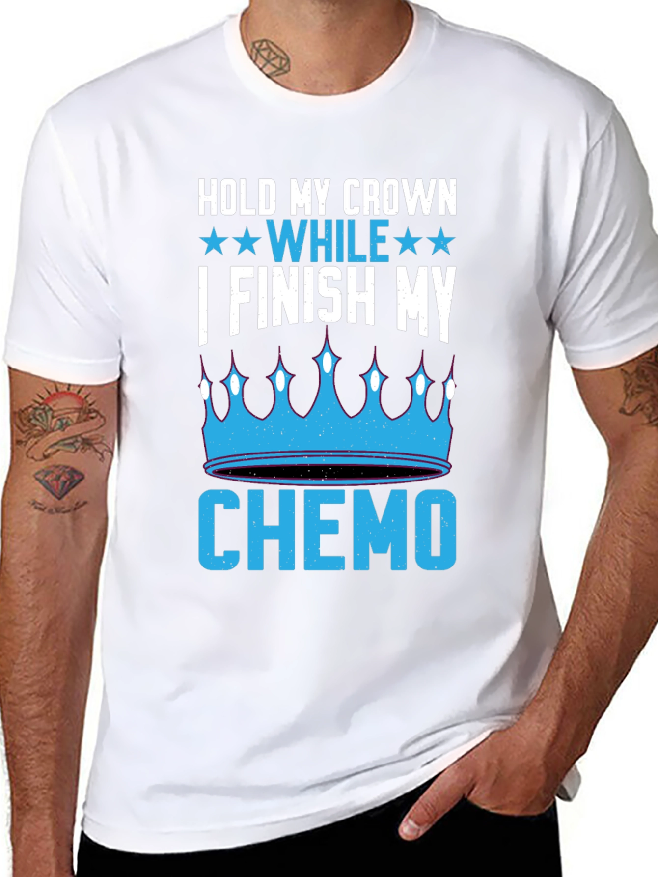 Black Hold My Crown While I Finish My Chemo T-Shirt view 8