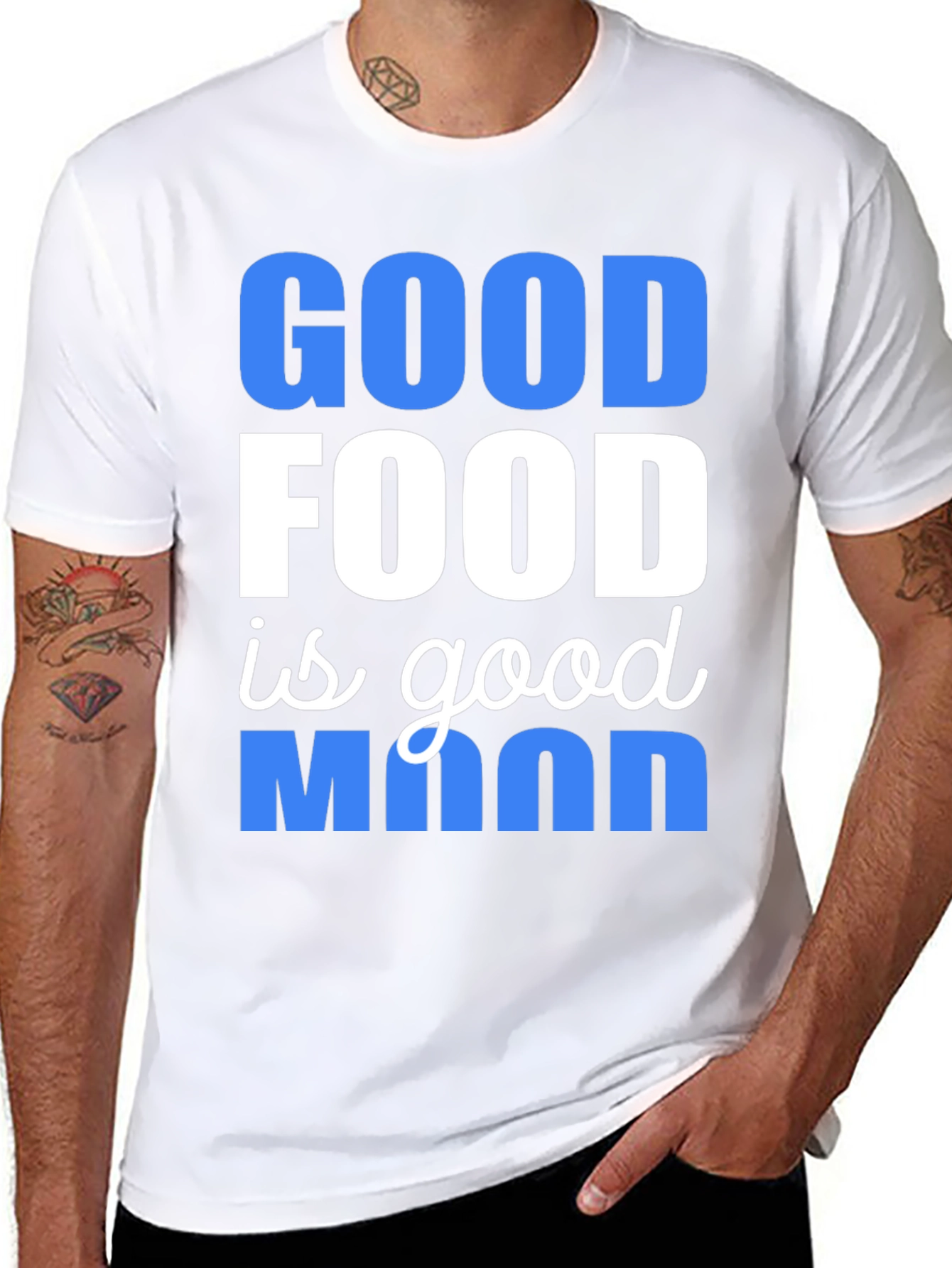 Black Good Food Good Mood T-Shirt view 8