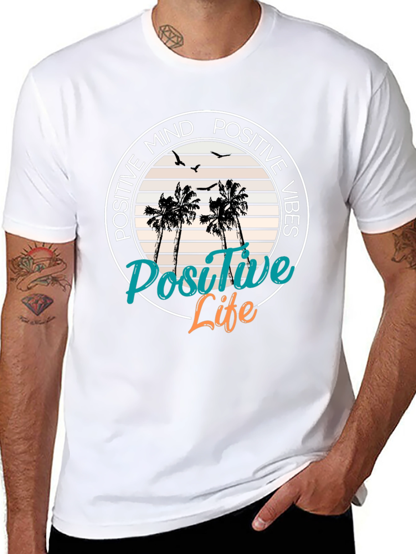 Black Positive Mind Positive Vibes T-Shirt view 8
