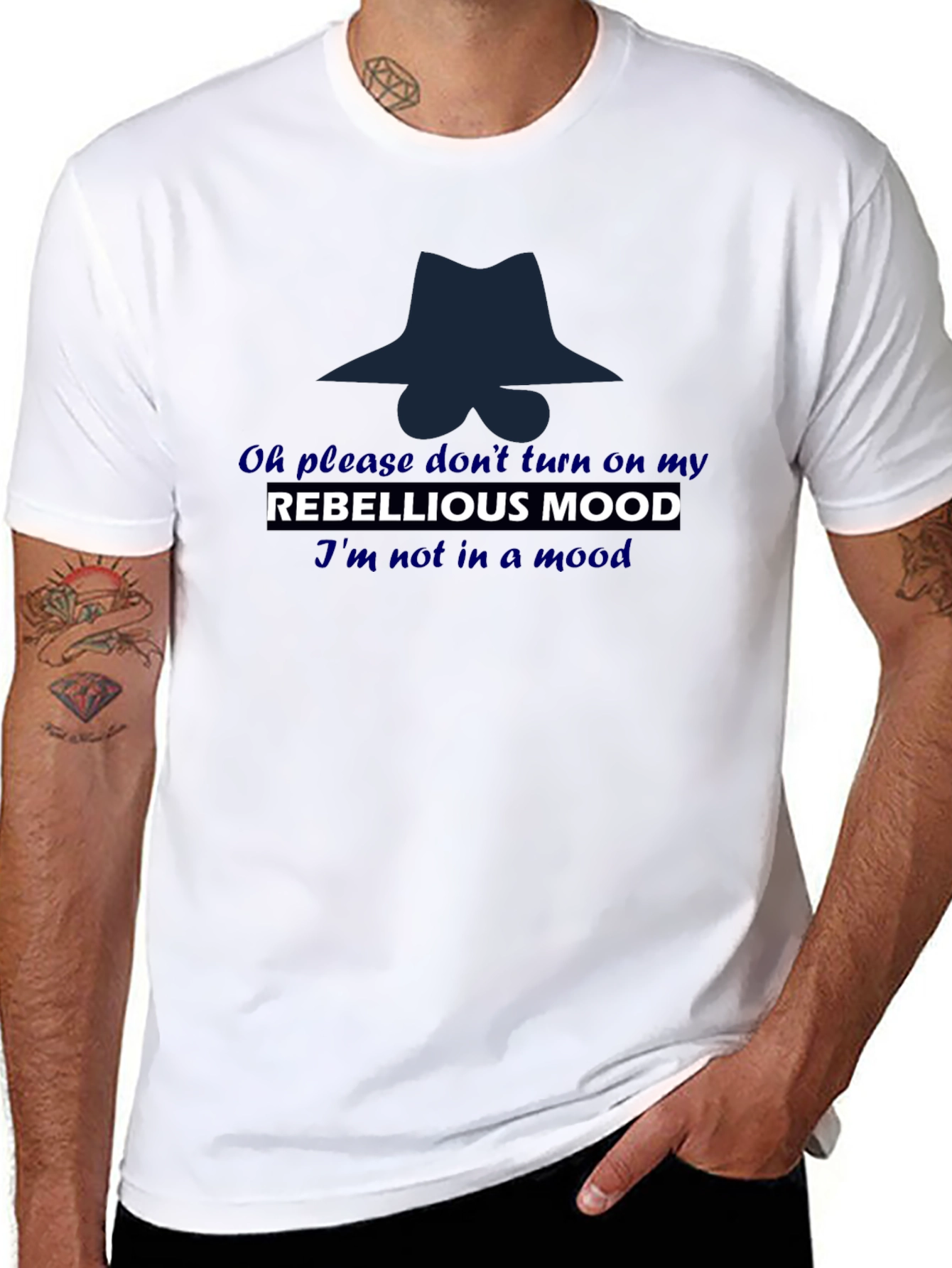 Black Rebellious Mood T-Shirt: Stylish and Fun! view 8