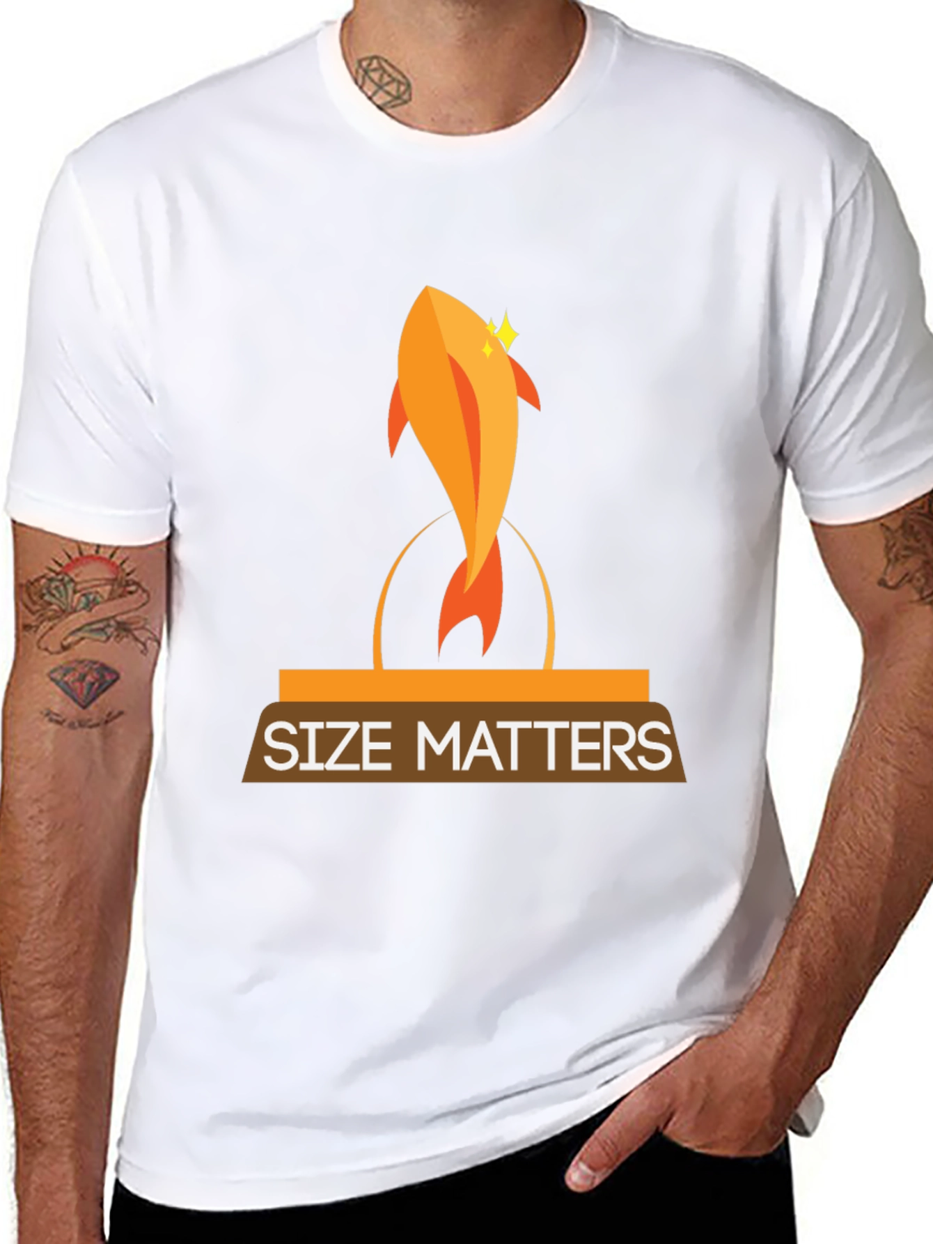 Black Size Matters Graphic Tee view 8