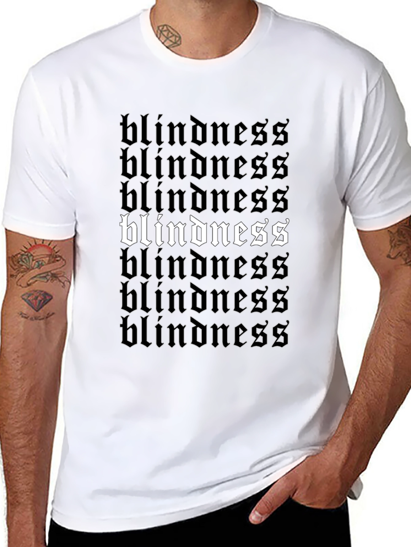 Black Blindness Graphic Tee - Statement T-Shirt view 8