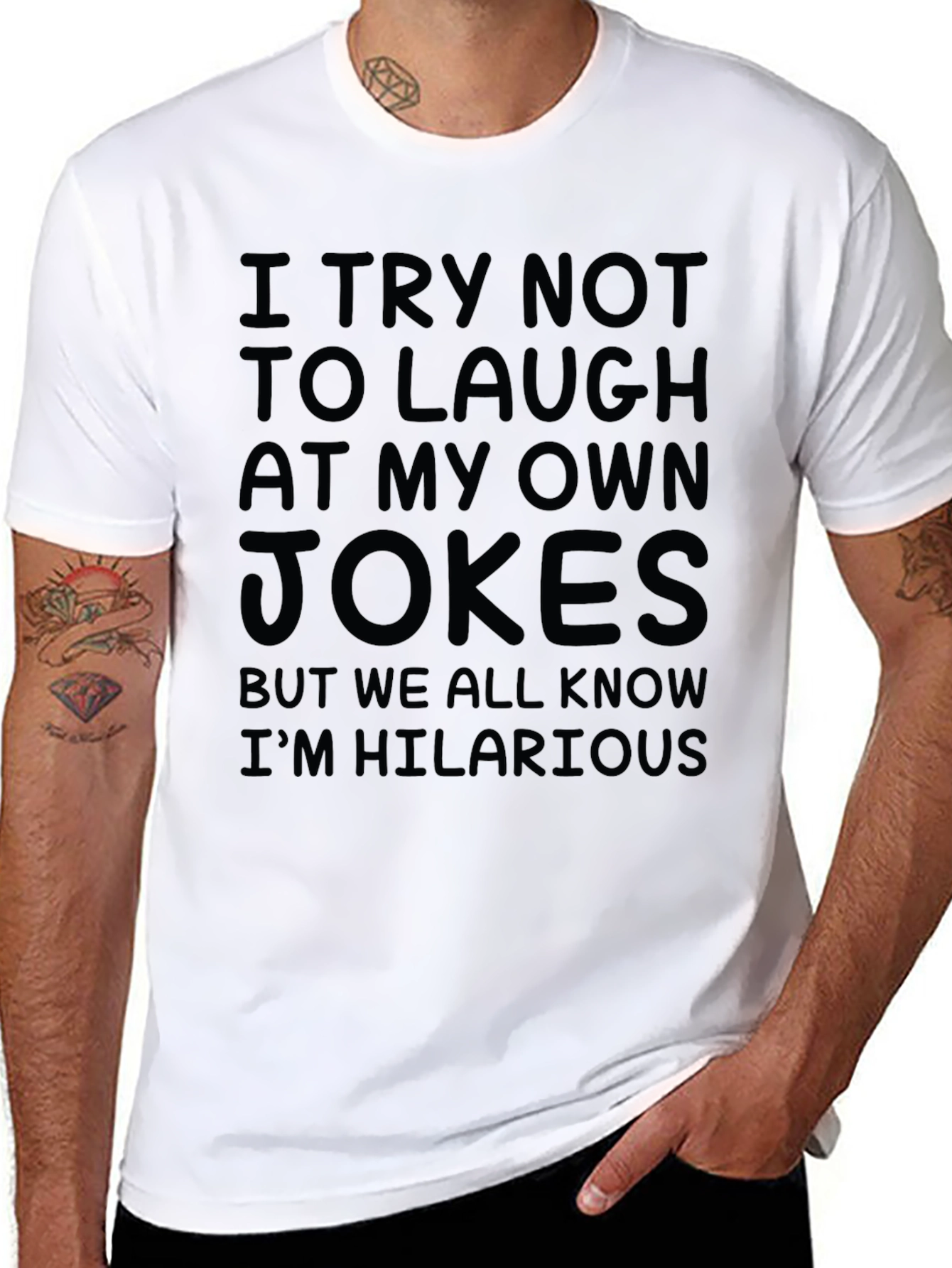 Black Funny Hilarious Jokes Graphic Tee view 8