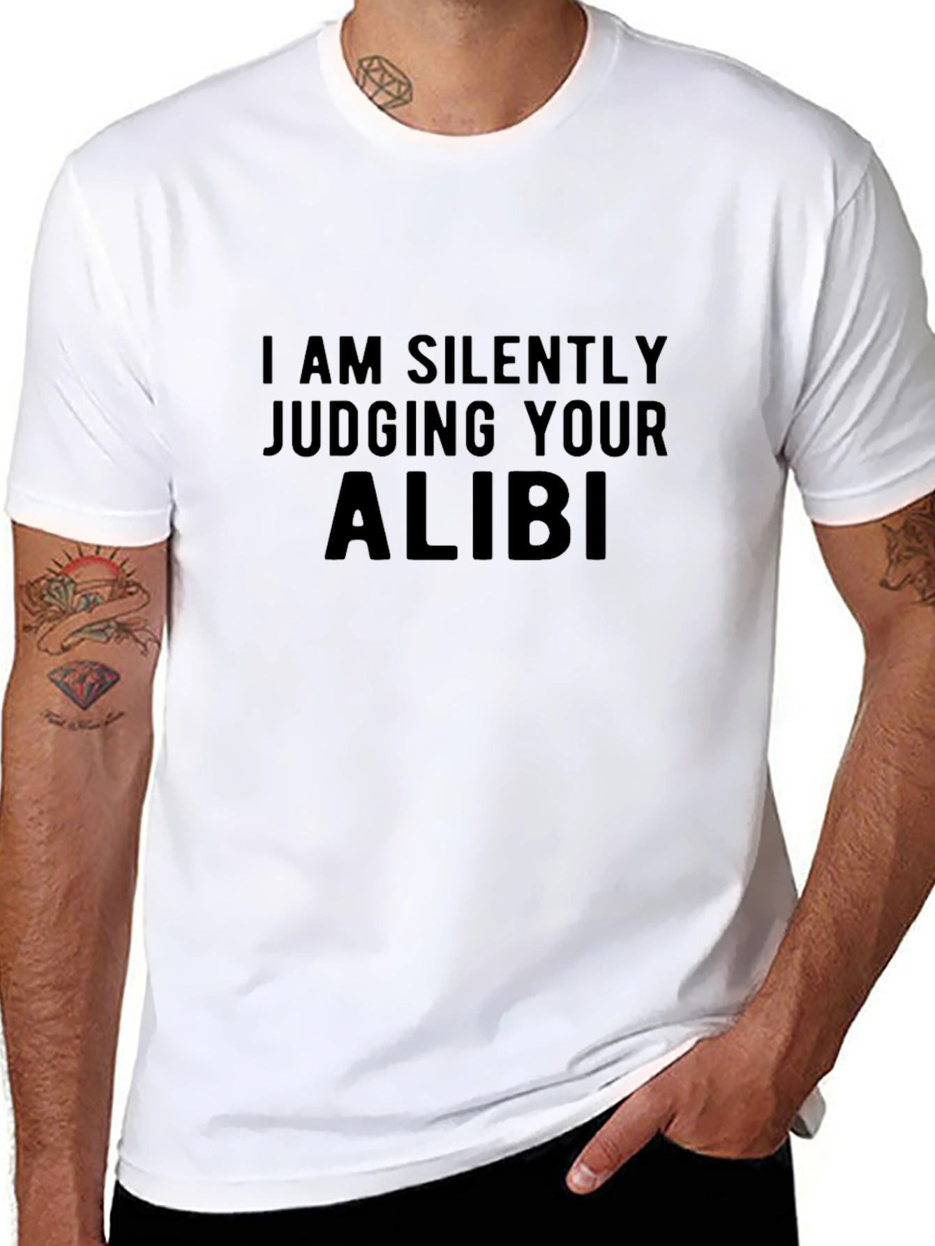 Black Judging Your Alibi Graphic Tee view 8