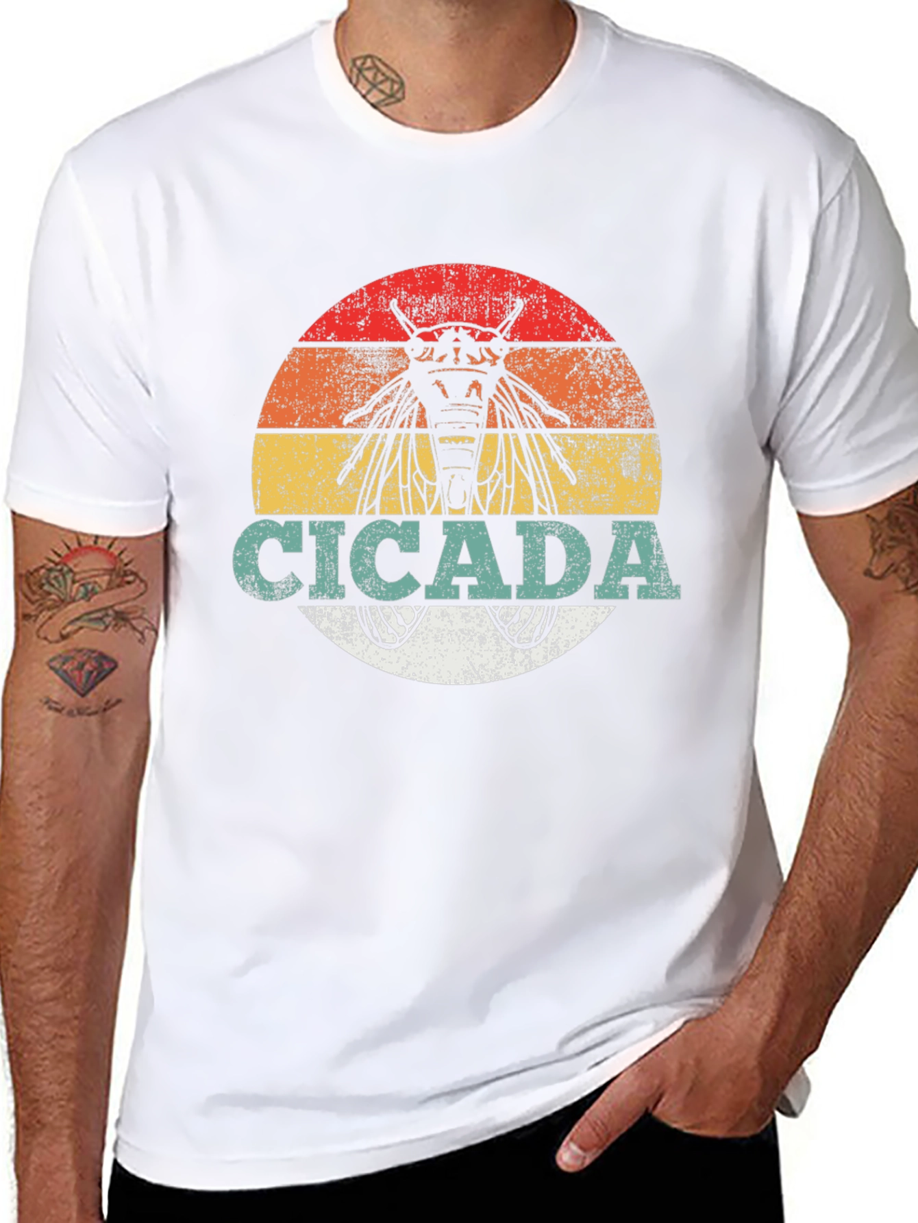 Cicada Insect Graphic T-Shirt - Retro Style - 8