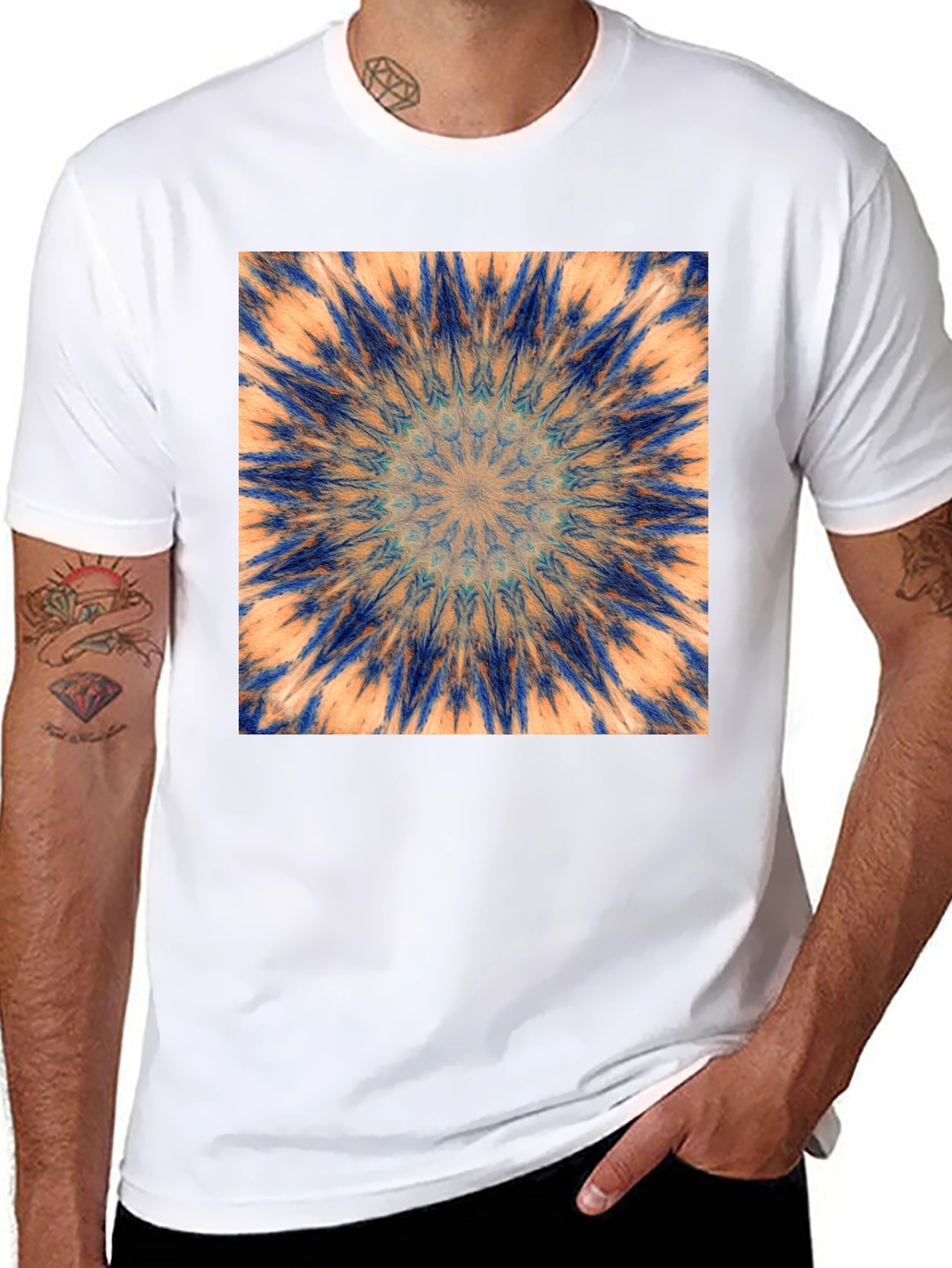Black Tie-Dye Kaleidoscope Graphic Tee view 8