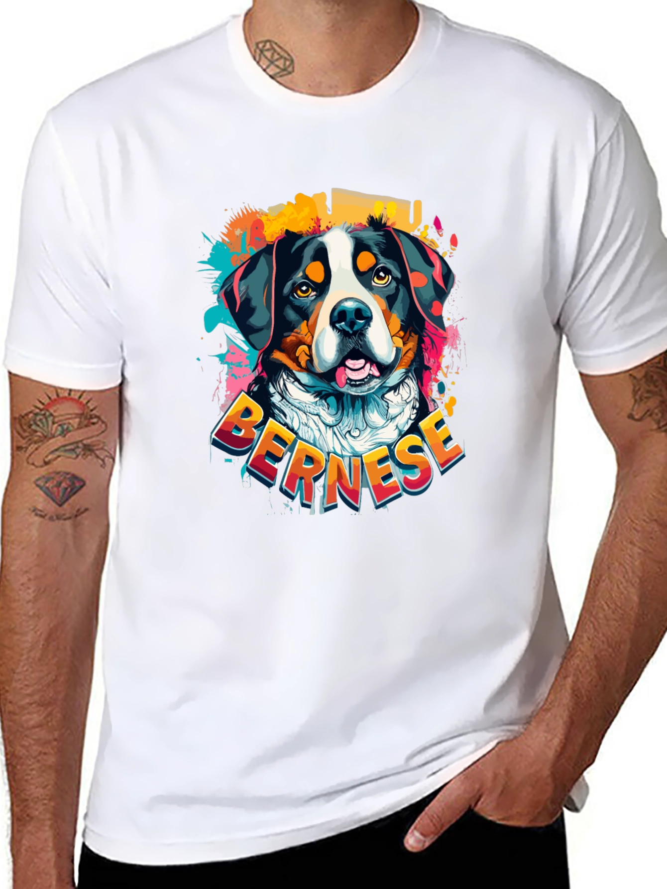 Black Bernese Mountain Dog Graphic T-Shirt view 8