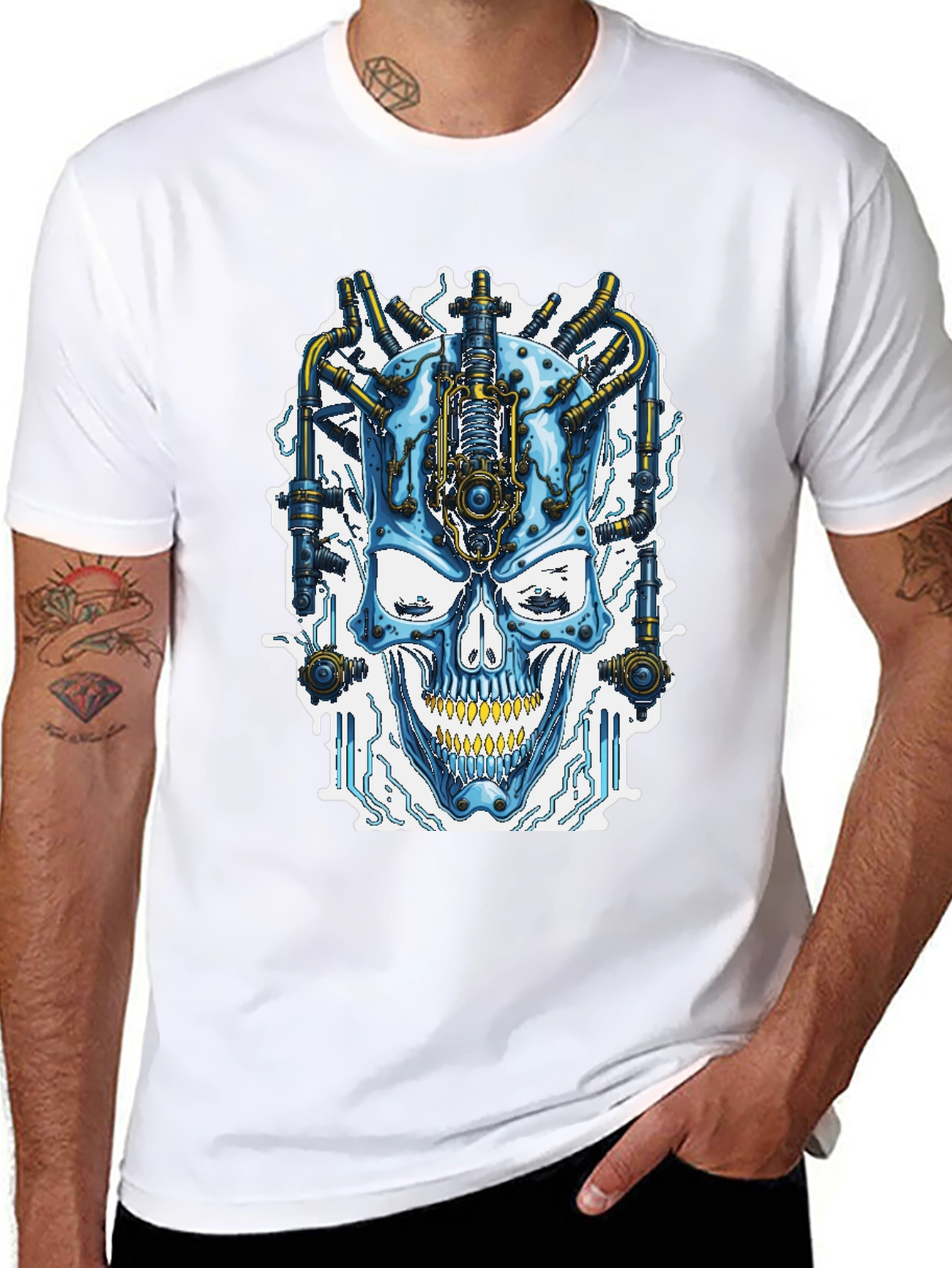 Cyberpunk Skull T-Shirt - Futuristic Style - 8