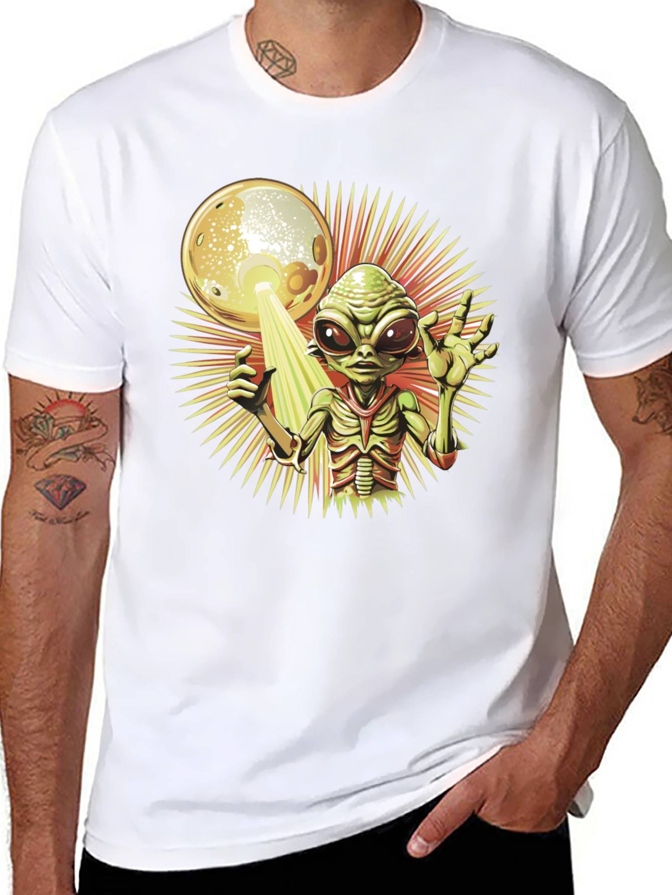Black Alien Abduction T-Shirt - Out of This World Style view 8