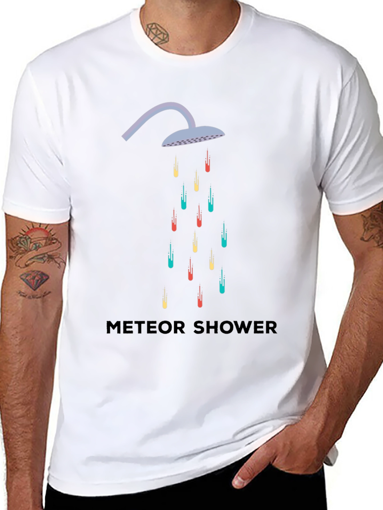 Black Meteor Shower Graphic Tee view 8